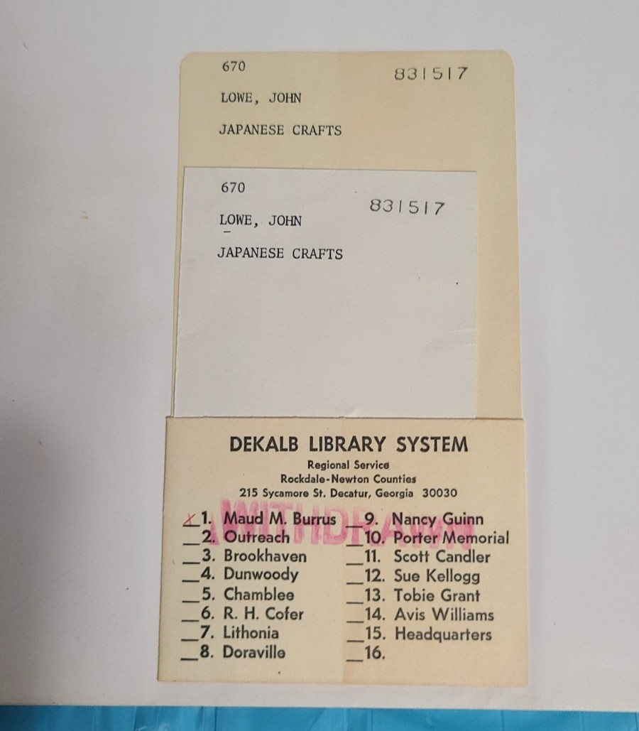 Japanese Crafts by John Lowe (HB/DJ/Ex Library) Copyright 1983