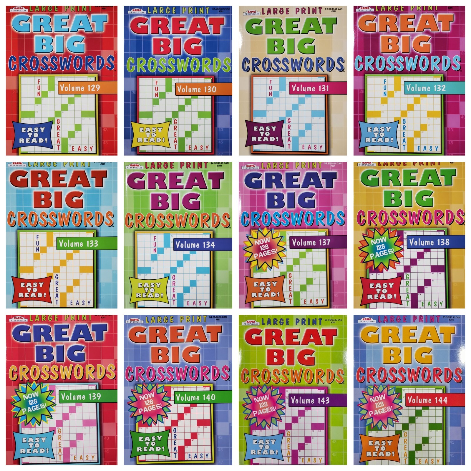 Kappa Large Print Crosswords Puzzle Books, Largest Selection of Volumes. U-PICK!