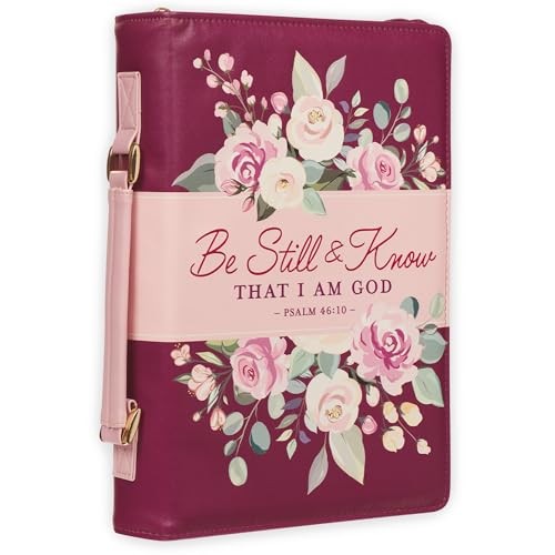 Fashion Vegan Leather Bible Cover for Women: Be Still & Know Large