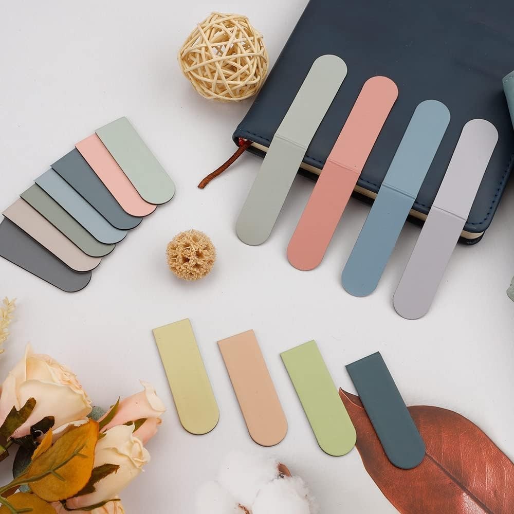 15PCS Magnetic Bookmarks for Students, Adults, and Kids in Solid Colors