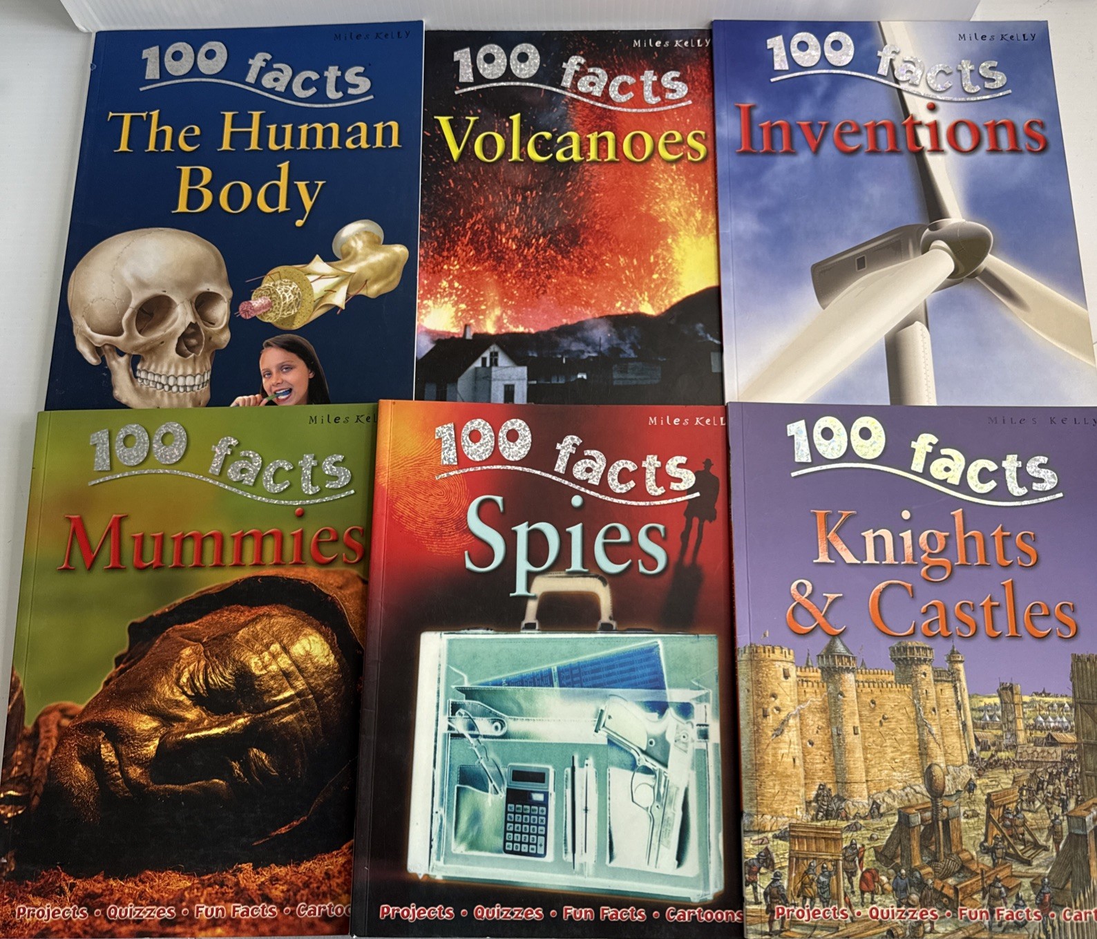 100 Facts Large Picture Book Lot 6 Miles Kelly Ages 7-11 Grades 1-5 Homeschool