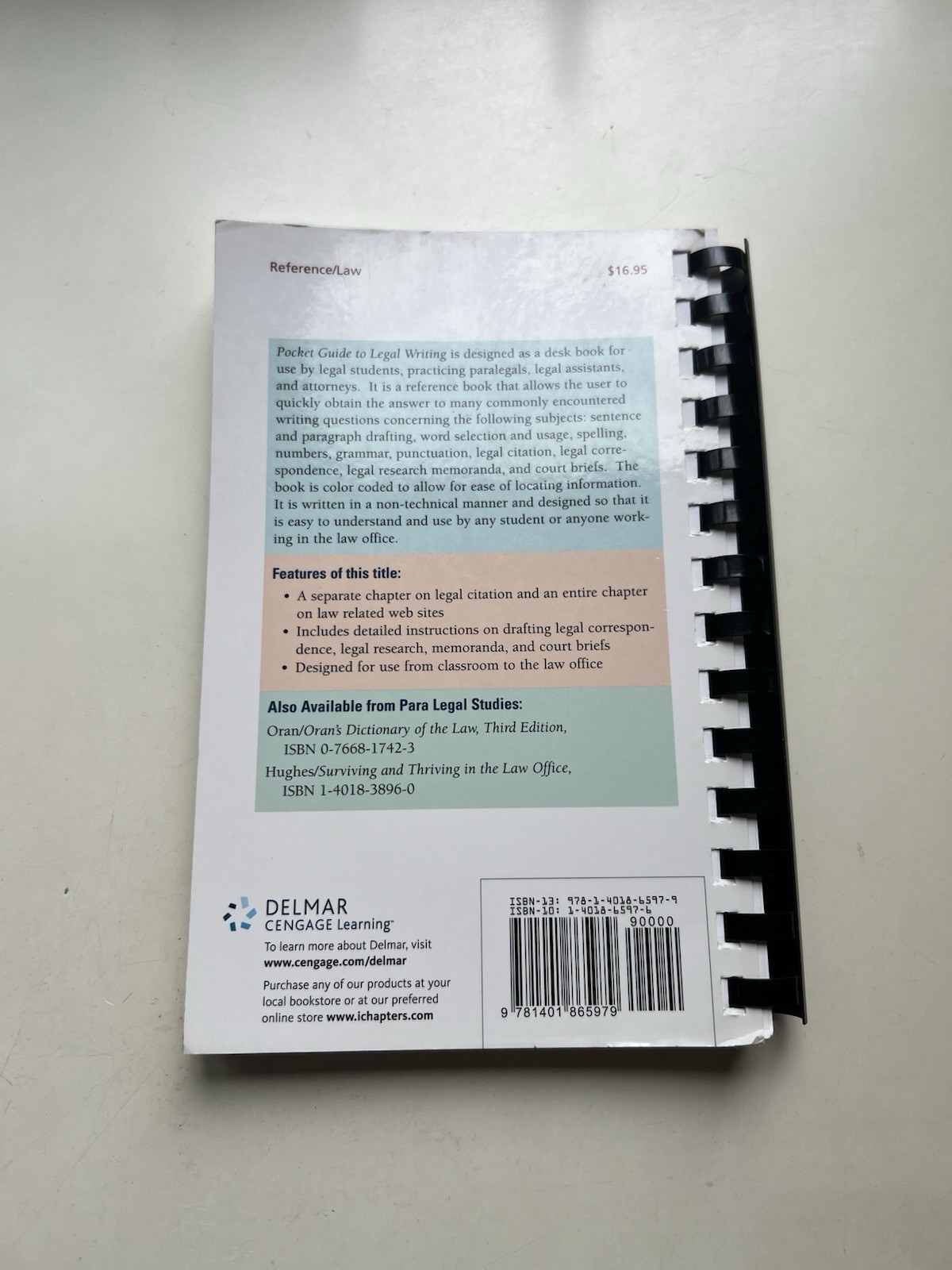 Pocket Guide to Legal Writing by William H. Putman Spiral Bound 2006