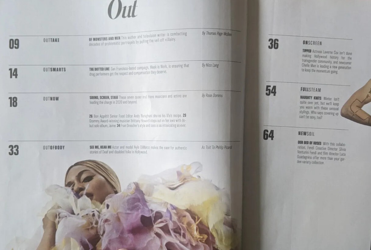 Three 2019-2020 Out Magazines Tina Fey Mike Ruiz Chella Man Janet Mock