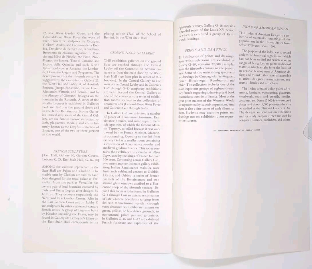 National Gallery of Art Washington DC Book Text John Walker Abrahms + Brochure