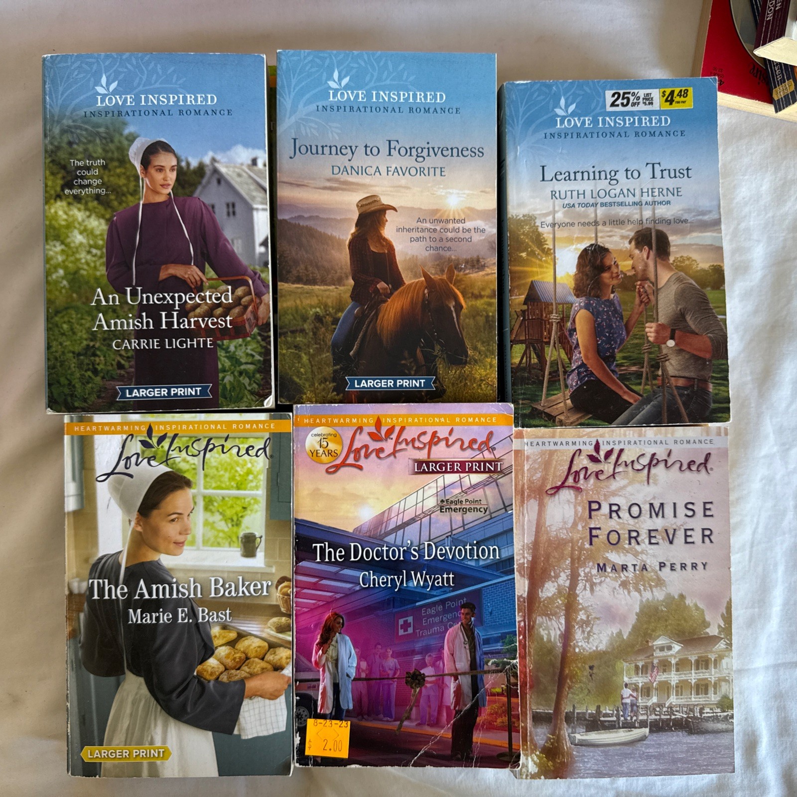 Lot 40 Romance Novels Mixed Publisher Suspense Historical Western Amish Vintage