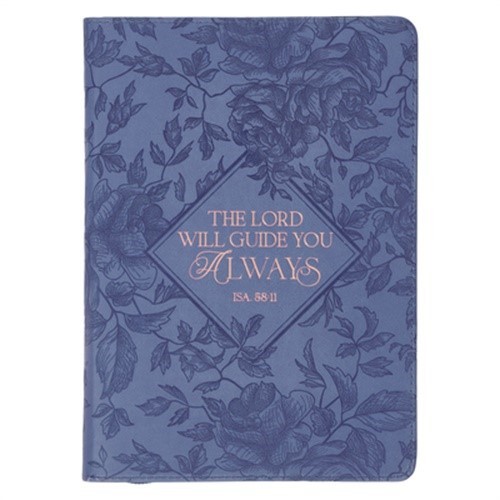 Christian Art Gifts Blue Vegan Leather Zipped Journal, Inspirational Women’s Not
