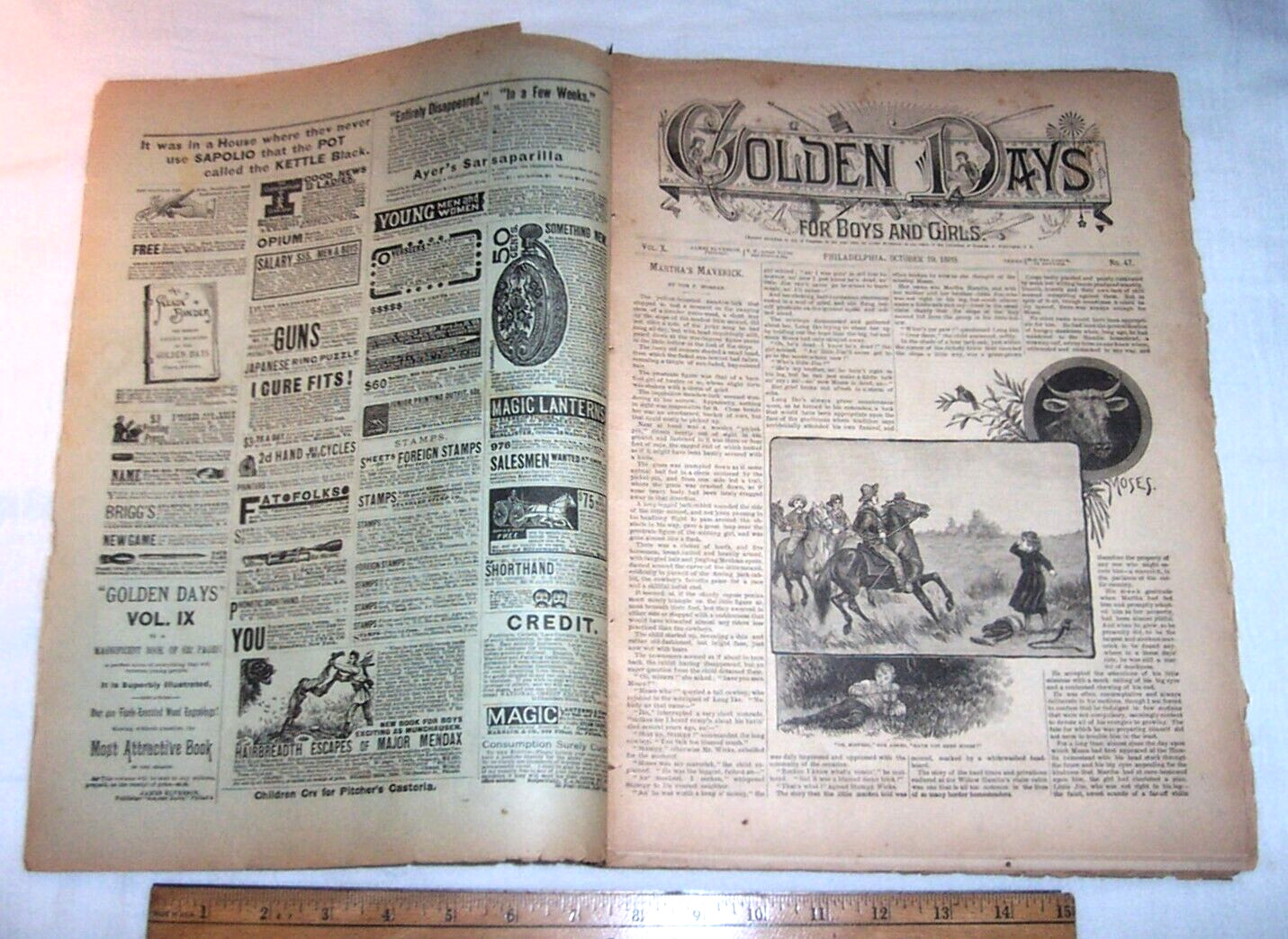1889 Story Paper Children Halloween Games Astrology Fortune Telling Microscope