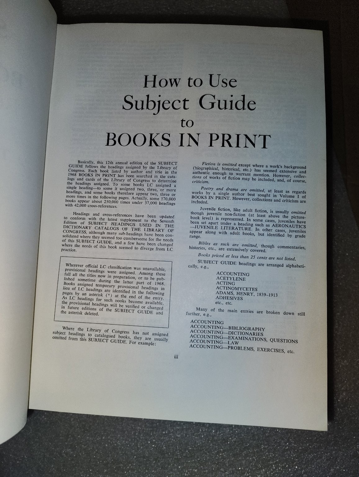 Subject Guide to Books in Print, U.S.A. 1968 12th Annual 2 Volume Set Reference