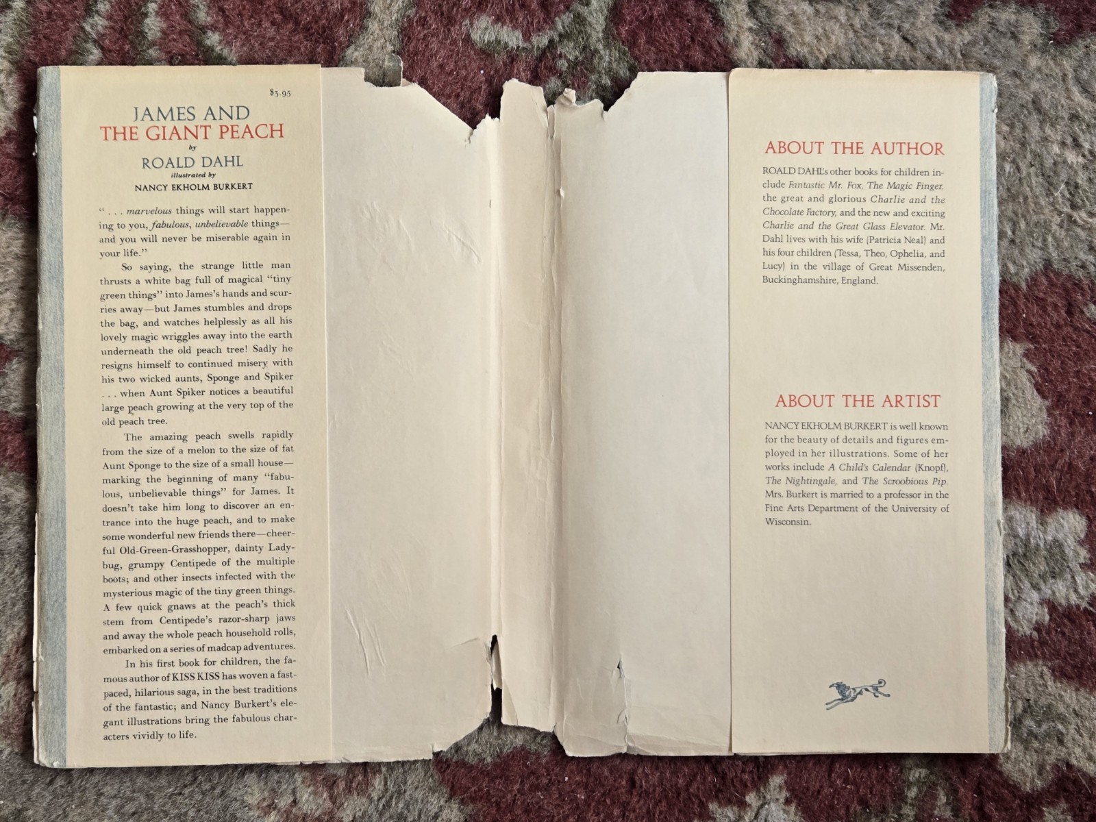 1961 JAMES & THE GIANT PEACH ROALD DAHL 1st Ed HCDJ