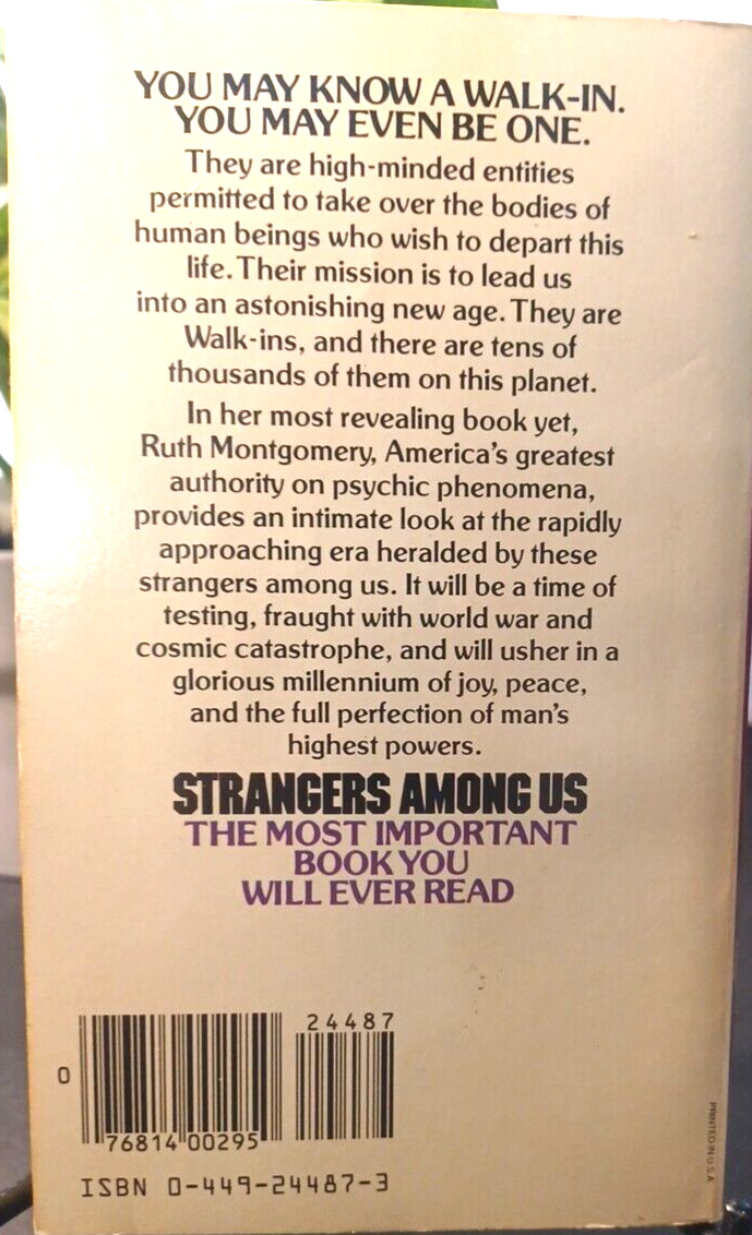 Strangers Among Us Ruth Montgomery 1982 Walk-in Reincarnation NEW AGE