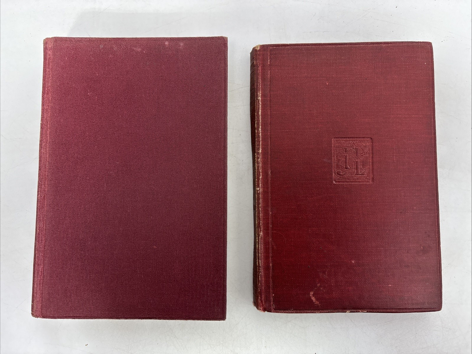 Small Old Red Books for Decoration. 10.5cm shelf space. Max. 17.5cm Tall