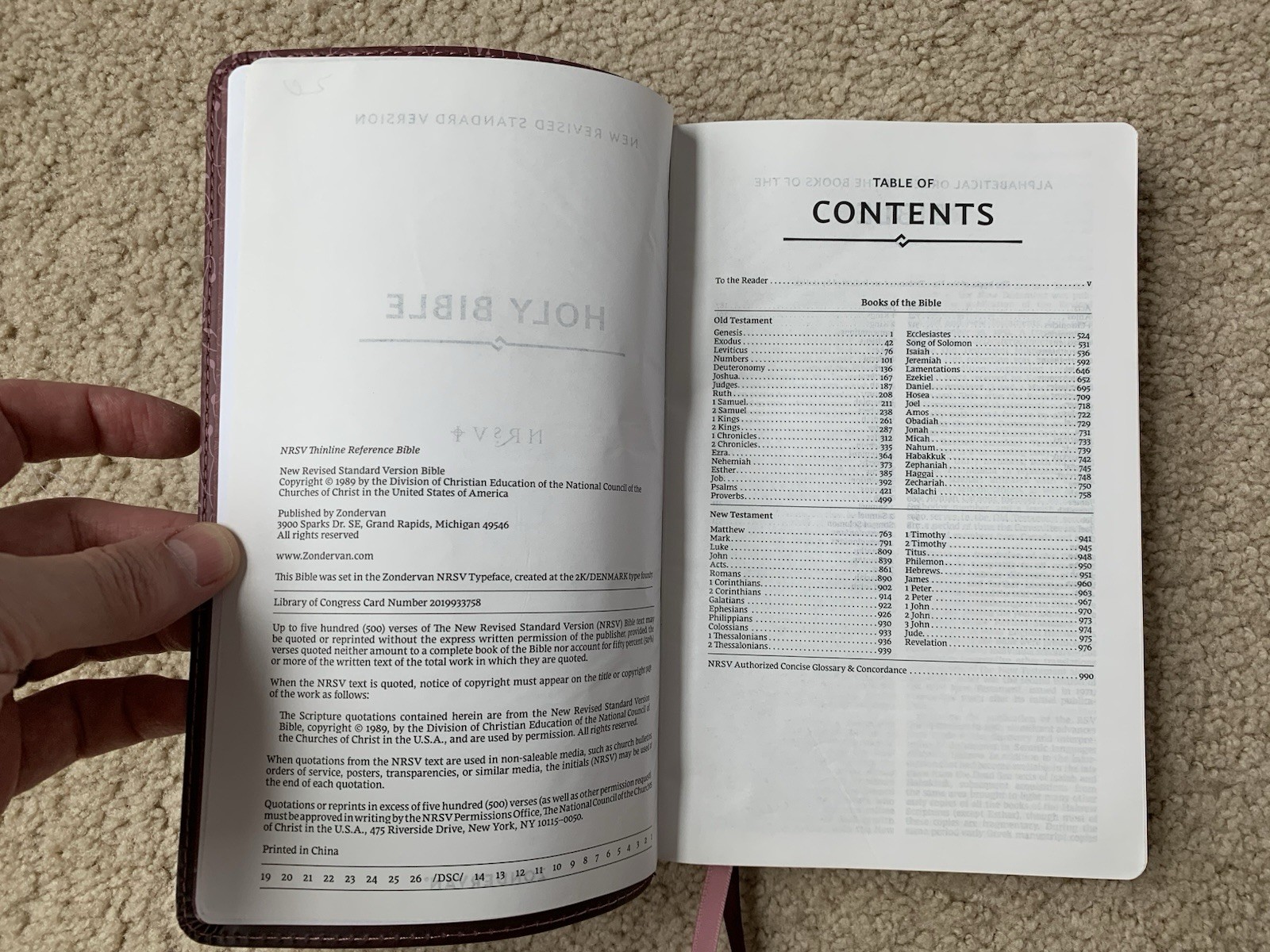 1989 NRSV Thinline Reference Bible LeatherSoft Pink OOP New Revised Standard