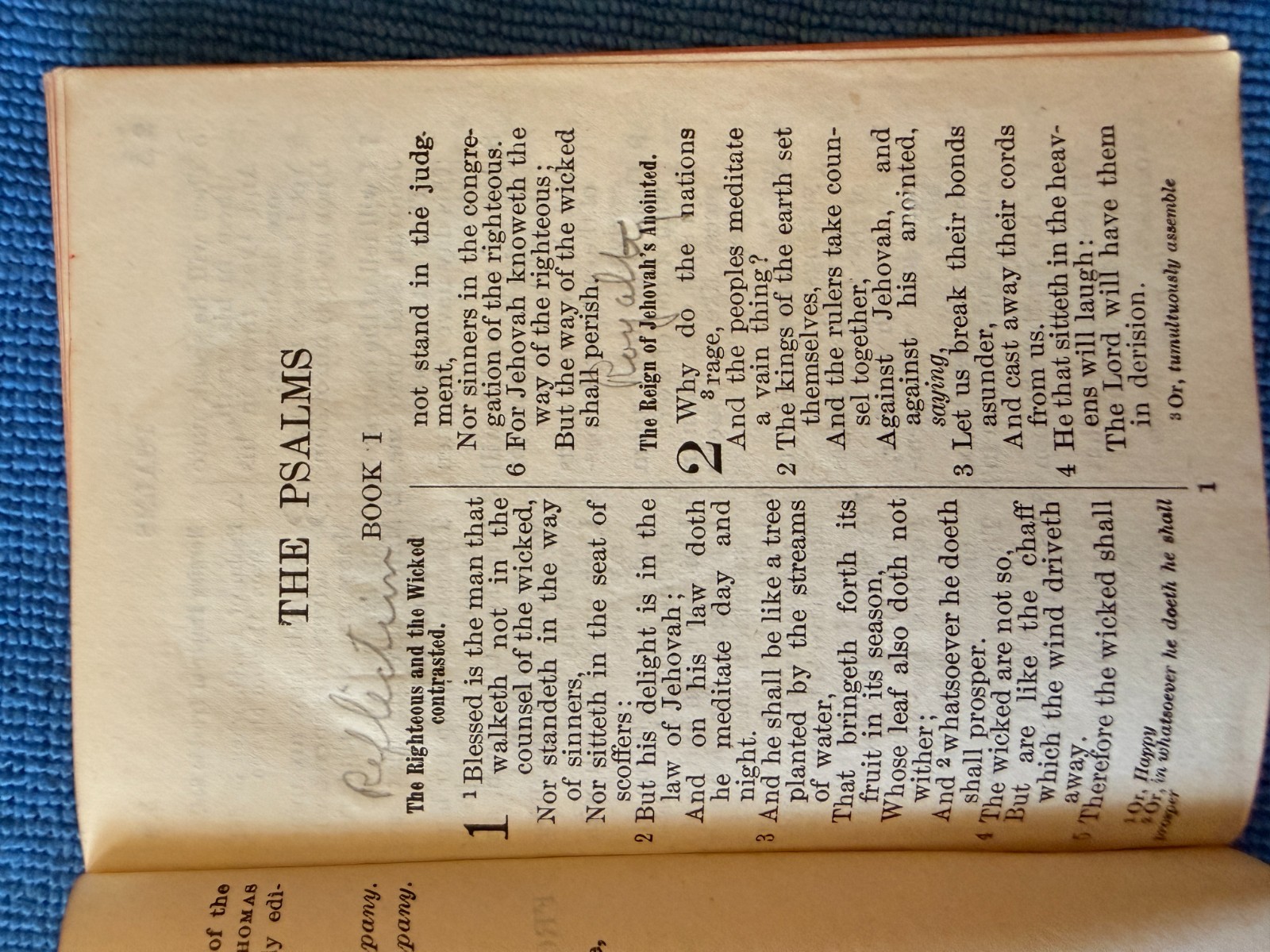 1901 Antique 4″ Book of Psalms revised ASV American Bible Society debossed cover