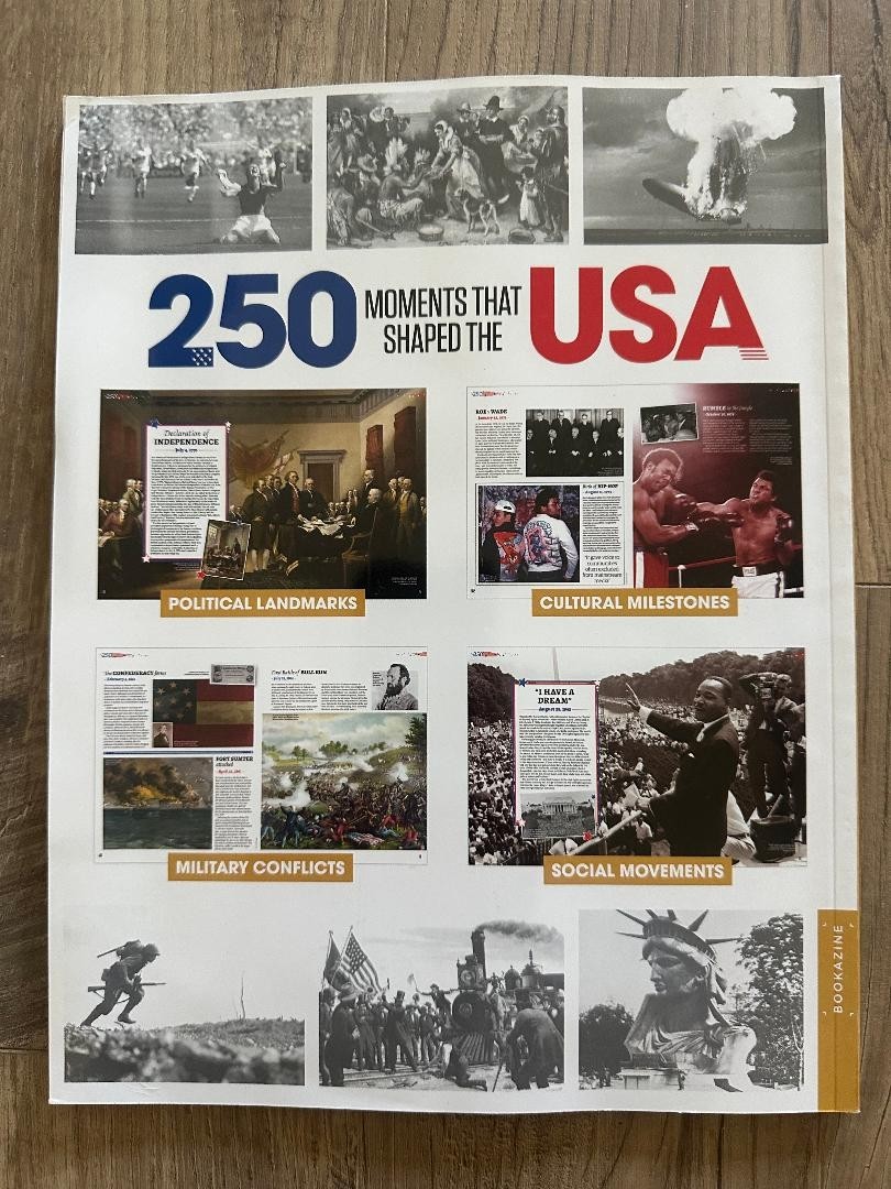 2026 250 MOMENTS THAT SHAPED USA History Special Edition 130 Pages ICONIC EVENTS
