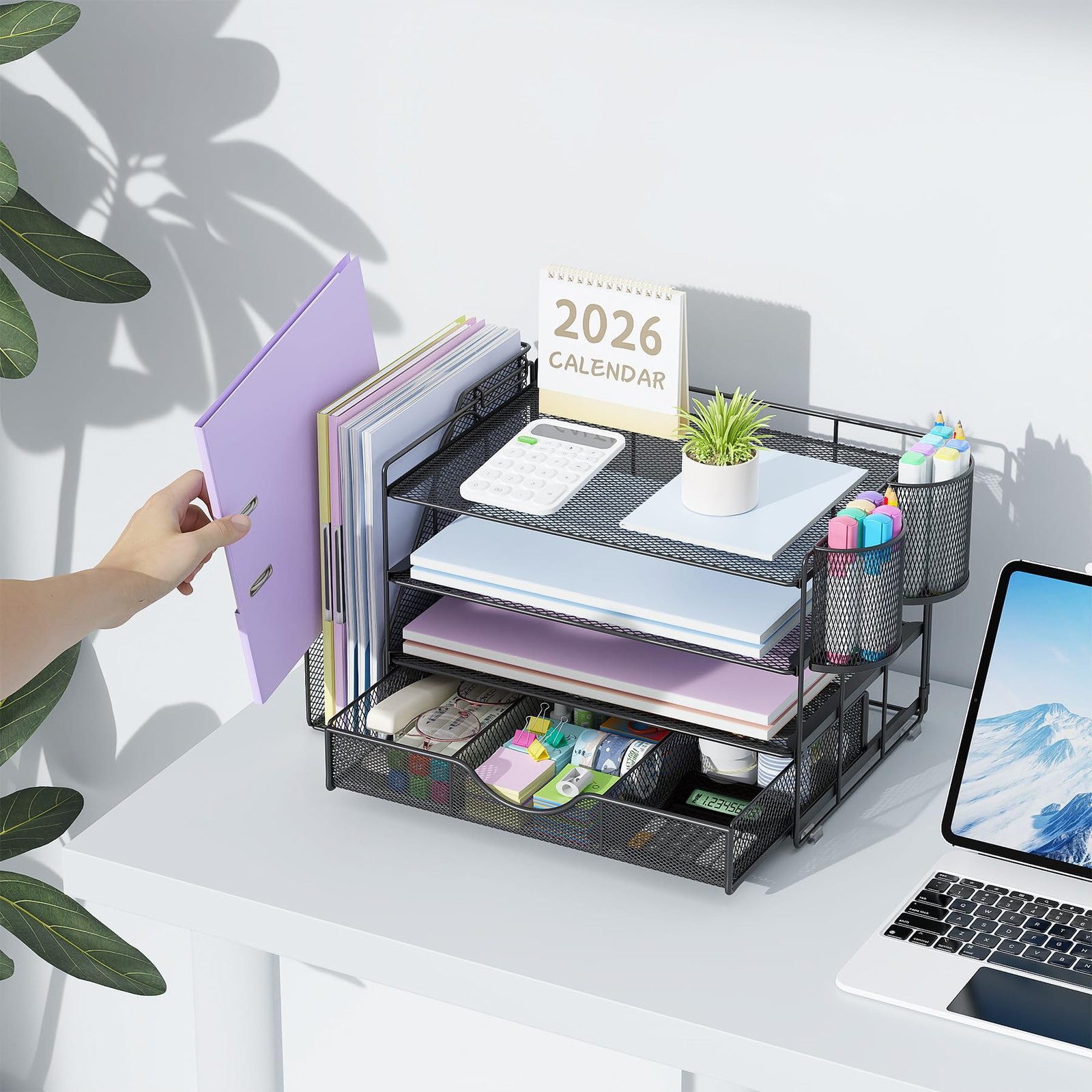 gianotter Desk Organizers and Accessories with 41.3 x 24 x 22.9 cm, Black