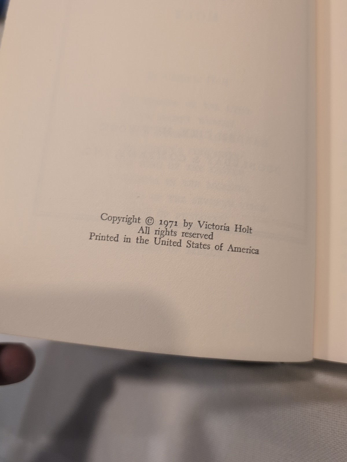 The Shadow of the Lynx Victoria Holt 1971 Book Club Edition Doubleday Hardcover