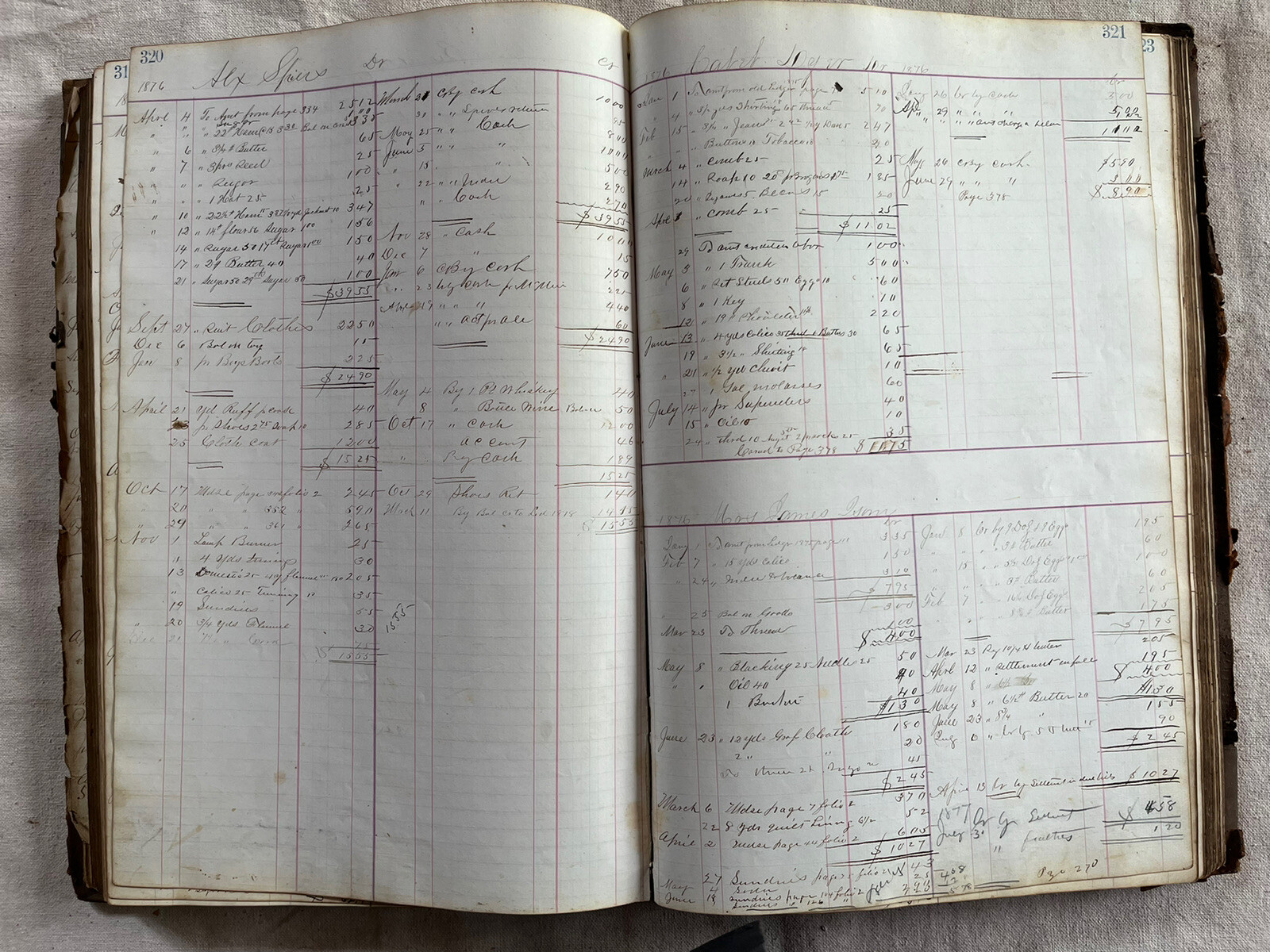 1876 Arnold Bros. Dry Goods 480 Full Pages Ledger Wartrace TN History Geneology