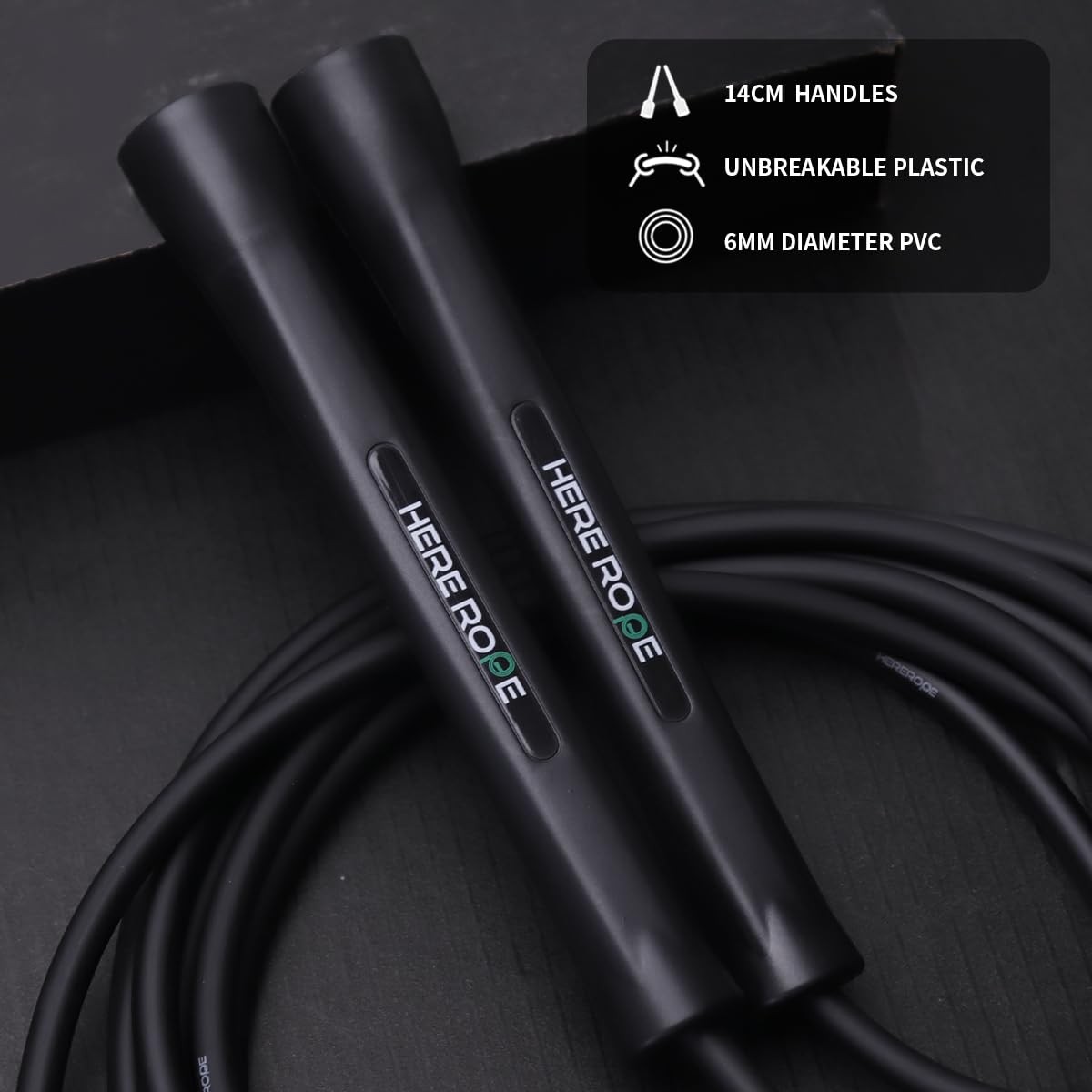 Hererope 6MM PVC Jump Rope for Men & Women Fitness, Speed, Tricks, Deep Night