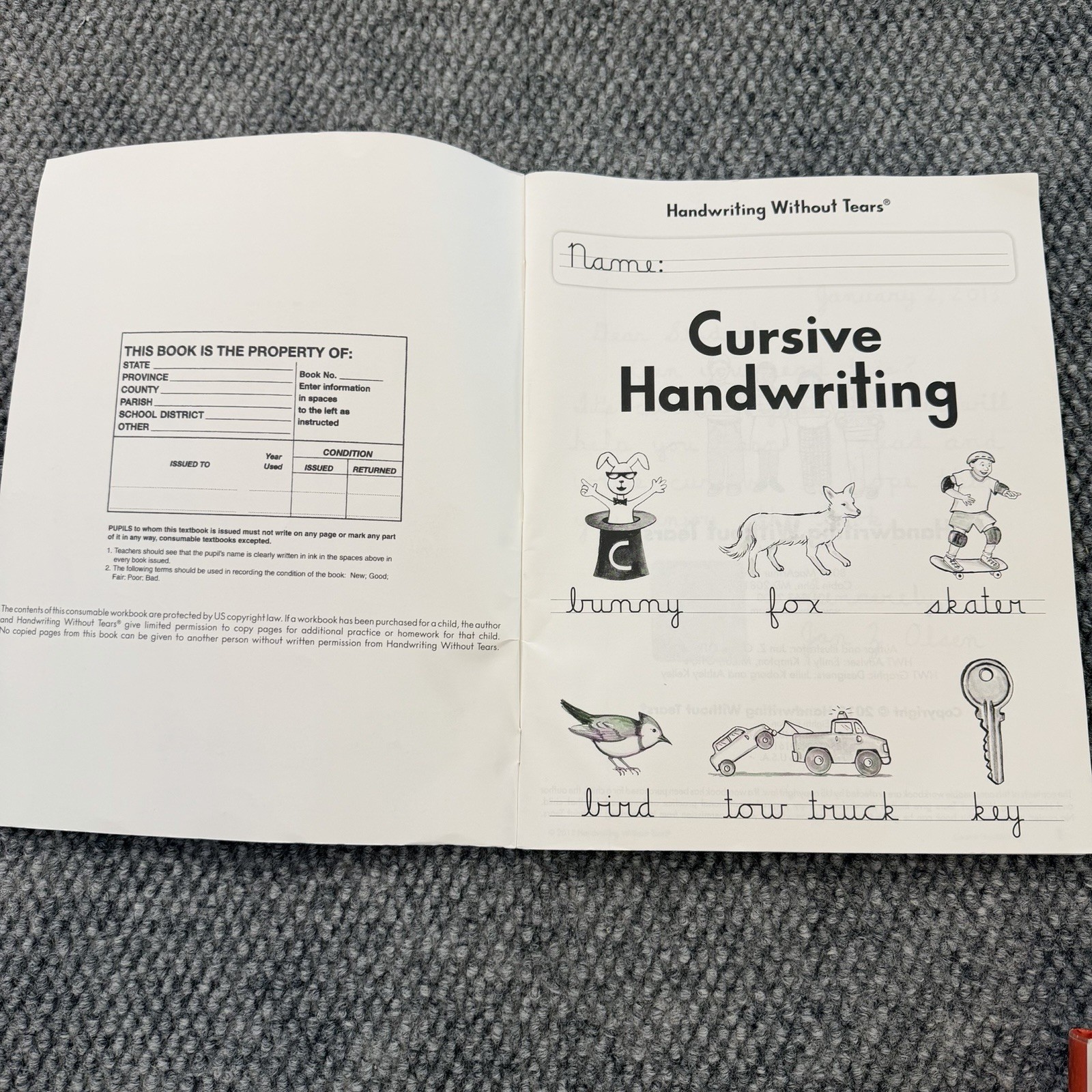 Jan Olsen Hand Writing Wiyhoig Tears Student Book Cursive Homeschool
