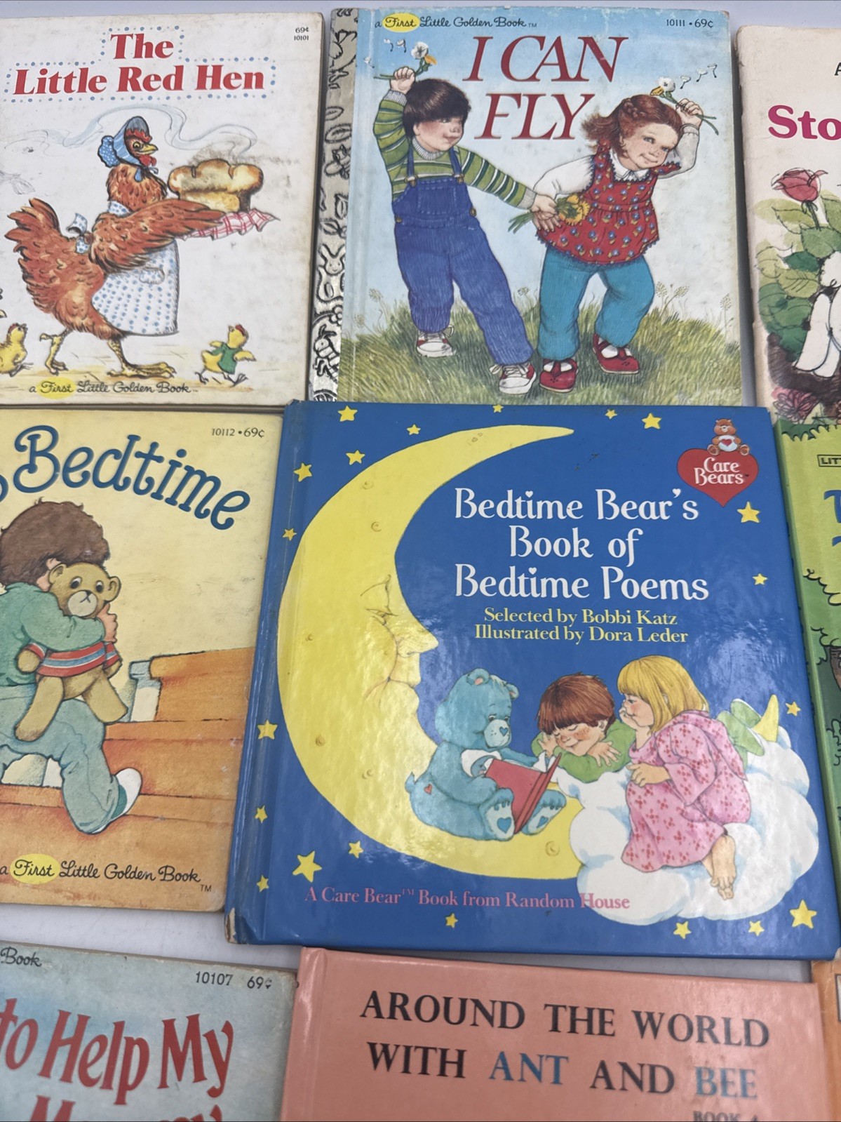 Vtg 1970s 1980s Childrens Book Lot of 17 Little Golden Smurfs Care Bears Whitman