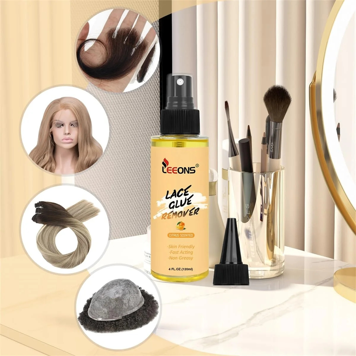 4OZ/120ML Tape Lace Remover Fast Acting/Bond Release Spray/Residue Removal Solut
