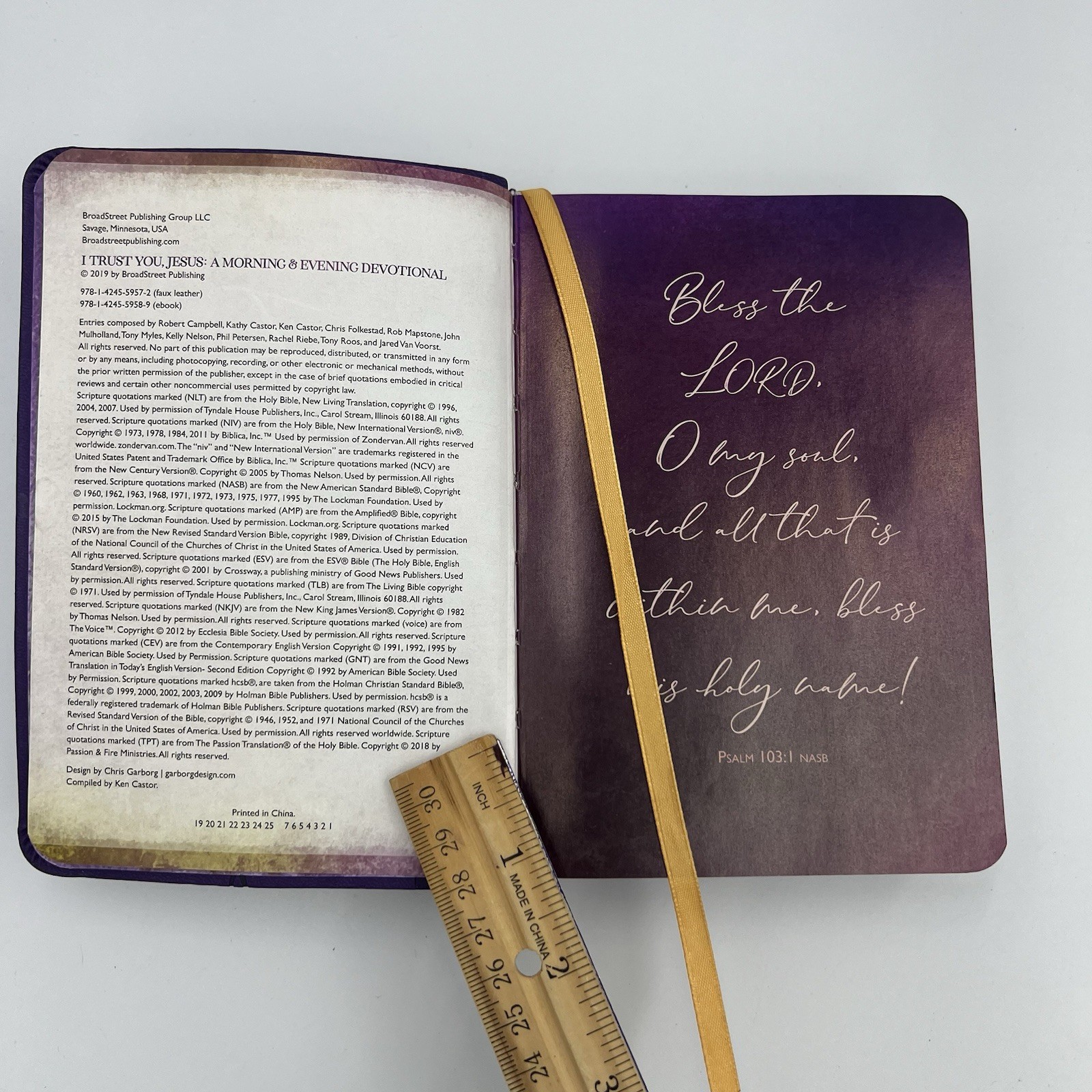 Morning and Evening Devotional “I Trust You Jesus” 736 Pages Purple Leather
