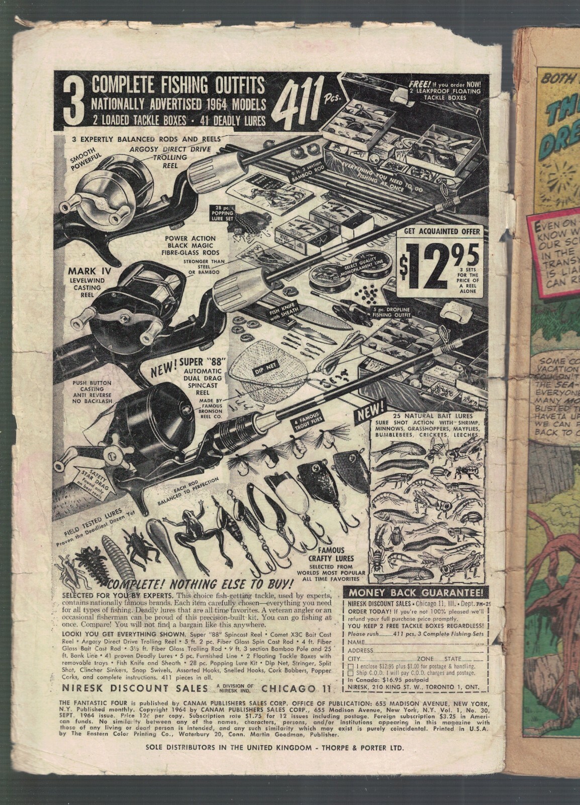Marvel Comics Fantastic Four 30 G 2.0 1964 1st Appearance Diablo