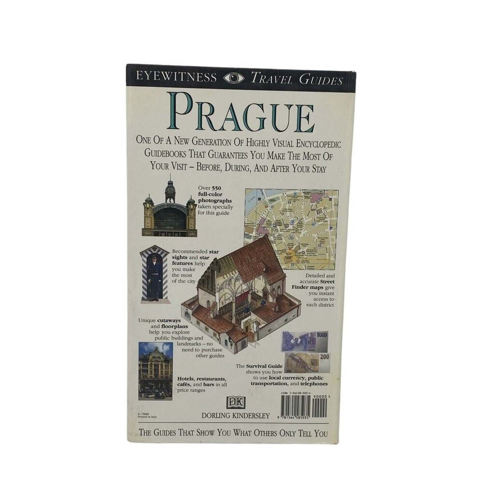 Prague: DK Eyewitness Travel Guides 1st American Ed. 1994 Maps Photos 264 Pages