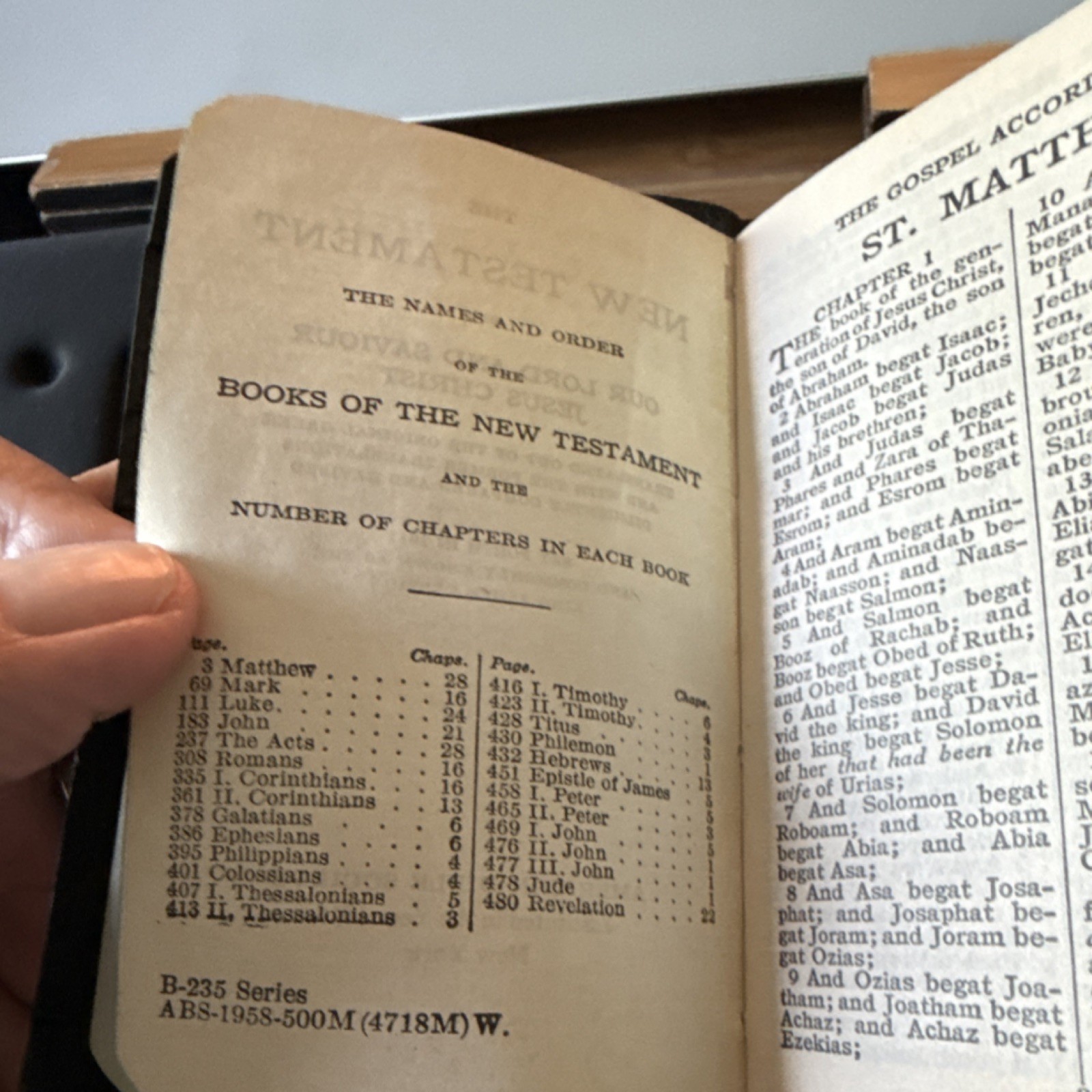 American Bible Society New Testament KJV Leather B-235 Series (1958)