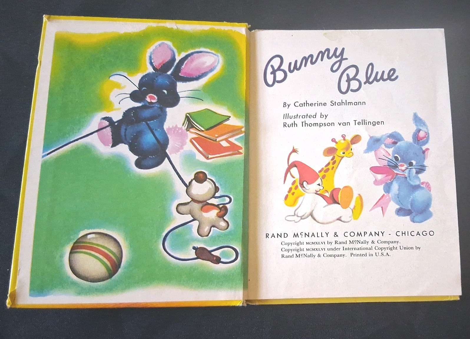 BUNNY BLUE 8023 Rand McNally Junior Elf Book 1946