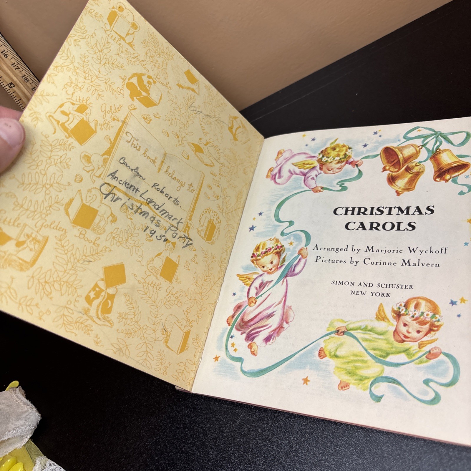 VTG 1946 Christmas Carols A Little Golden Book 1st Edition Marjorie Wyckoff #26