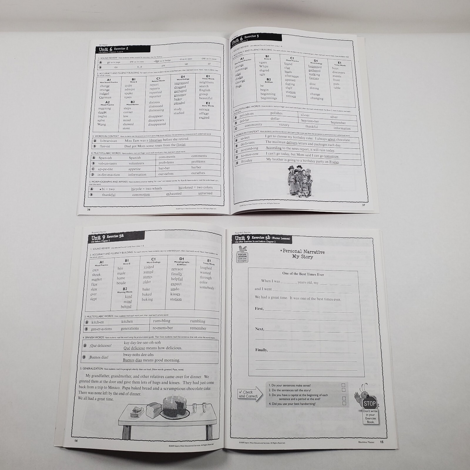 Read Well Level 2 Exercise Books 1-3 Sopris West Voyager Cambium Homeschool