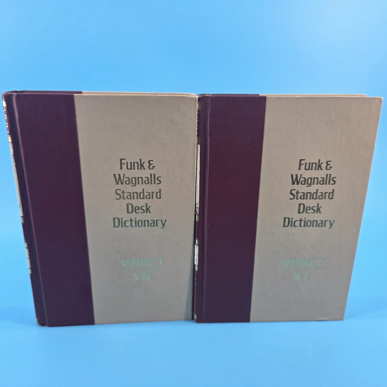 Vintage Funk And Wagnalls Standard 1981 Desk Dictionary Set Volume 1 &2