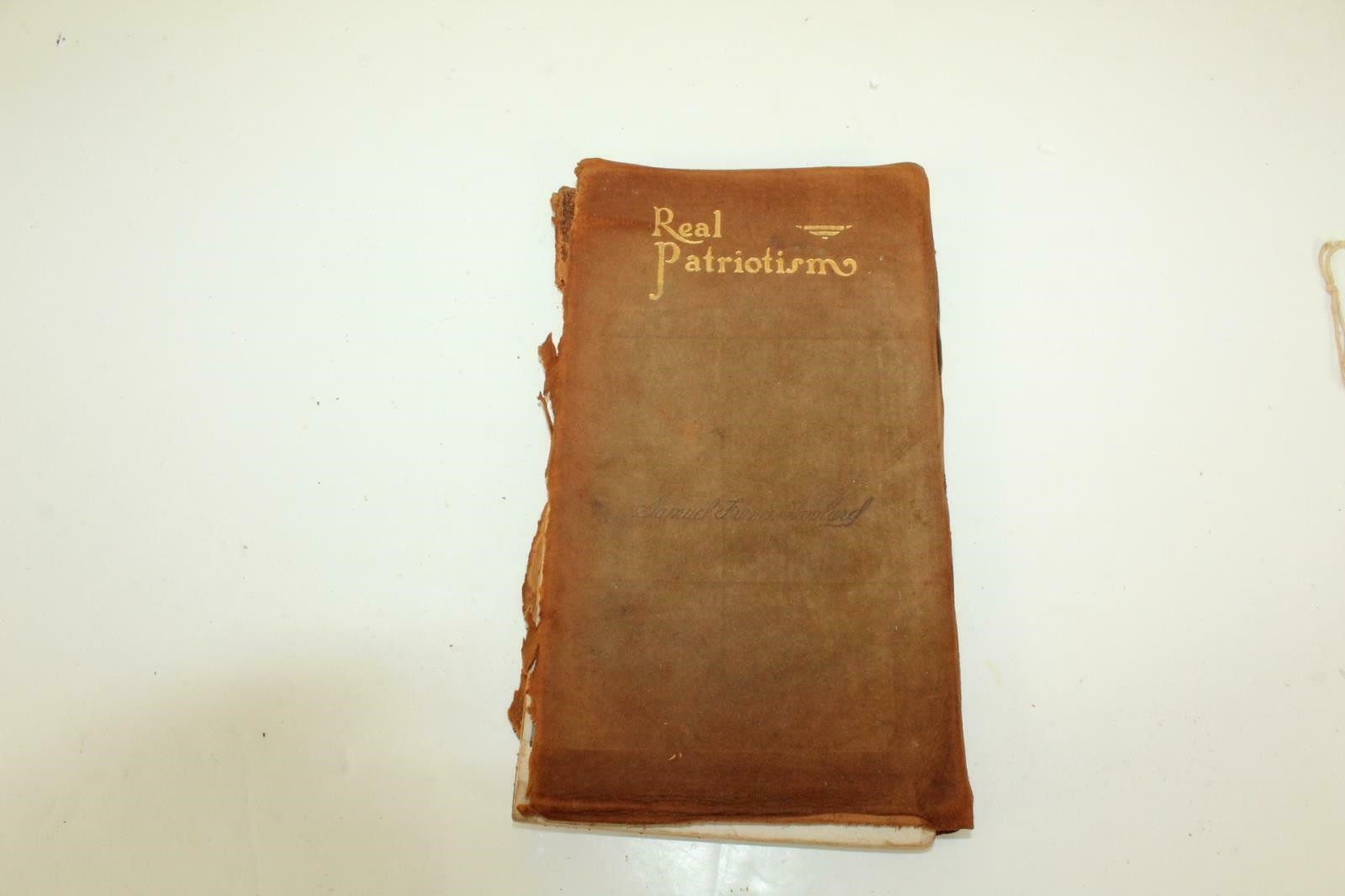 Leather Covered Book Real Patriotism by Samuel Francis Woolard CW 1916