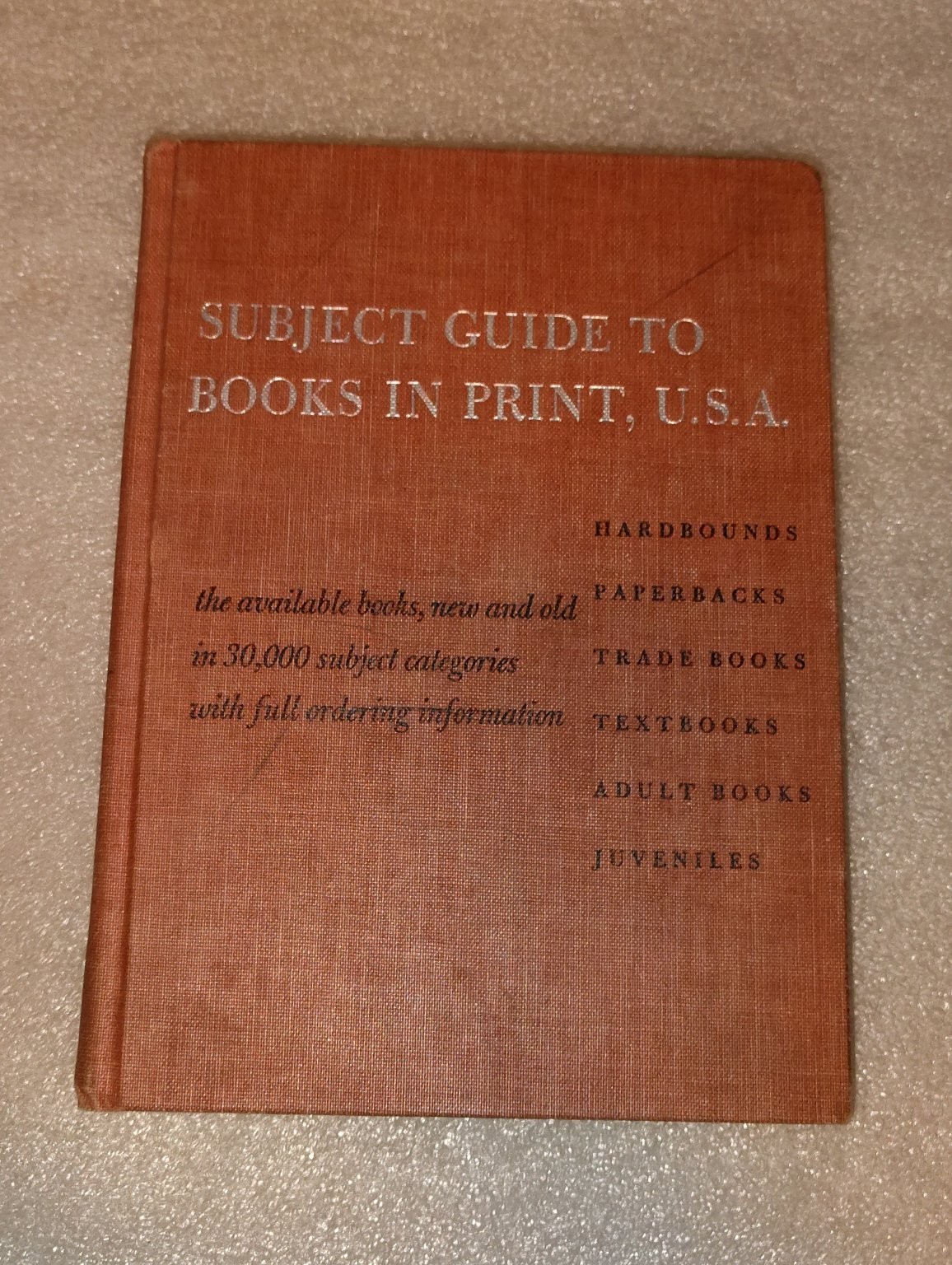 Subject Guide to Books in Print, U.S.A. 1968 12th Annual 2 Volume Set Reference