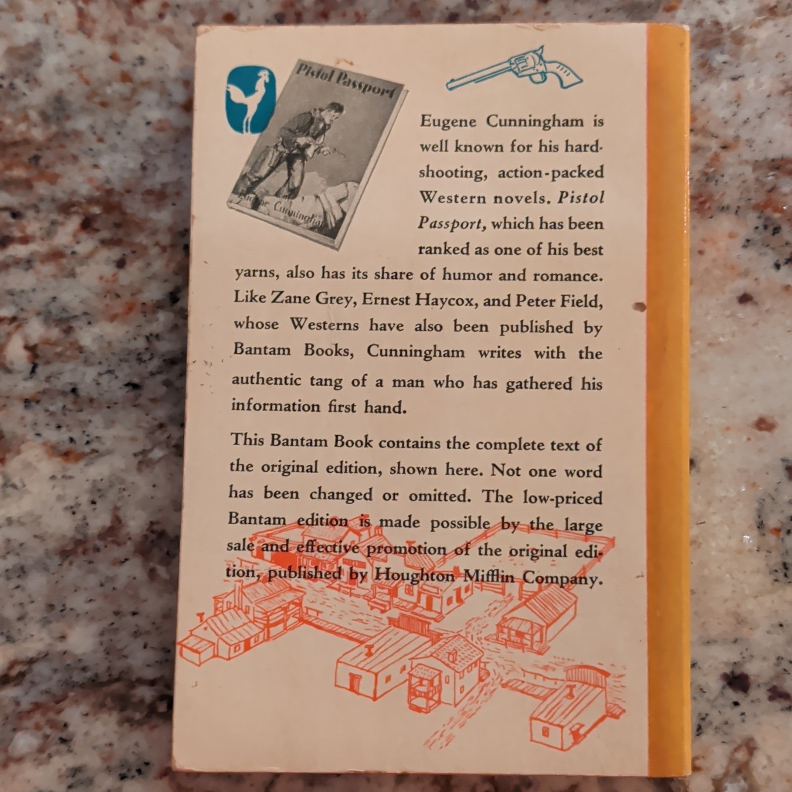 Pistol Passport by Eugene Cunningham (Vintage PB) – Bantam Books #77 (1947)