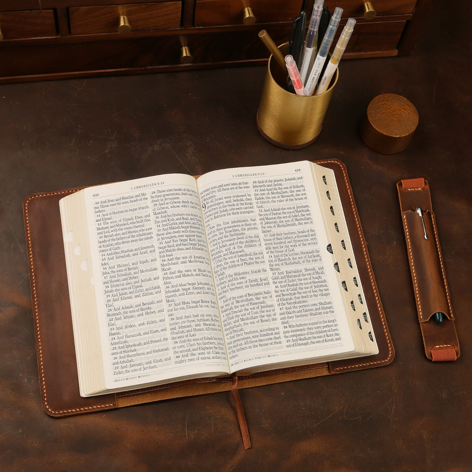 Personalized KJV Holy Bible cover, Custom leather holy bible book case cover