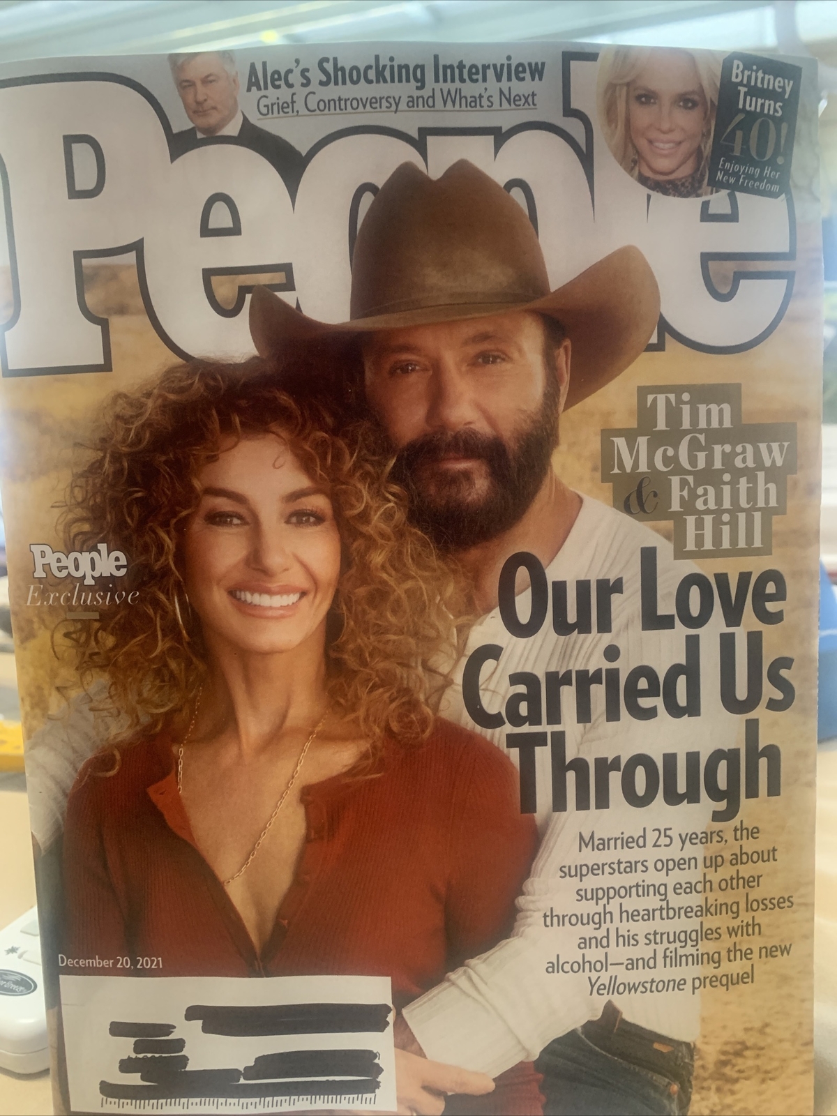 PEOPLE MAGAZINE December 20 2021 FAITH HILL TIM MCGRAW COVER BRITNEY SPEARS NEW