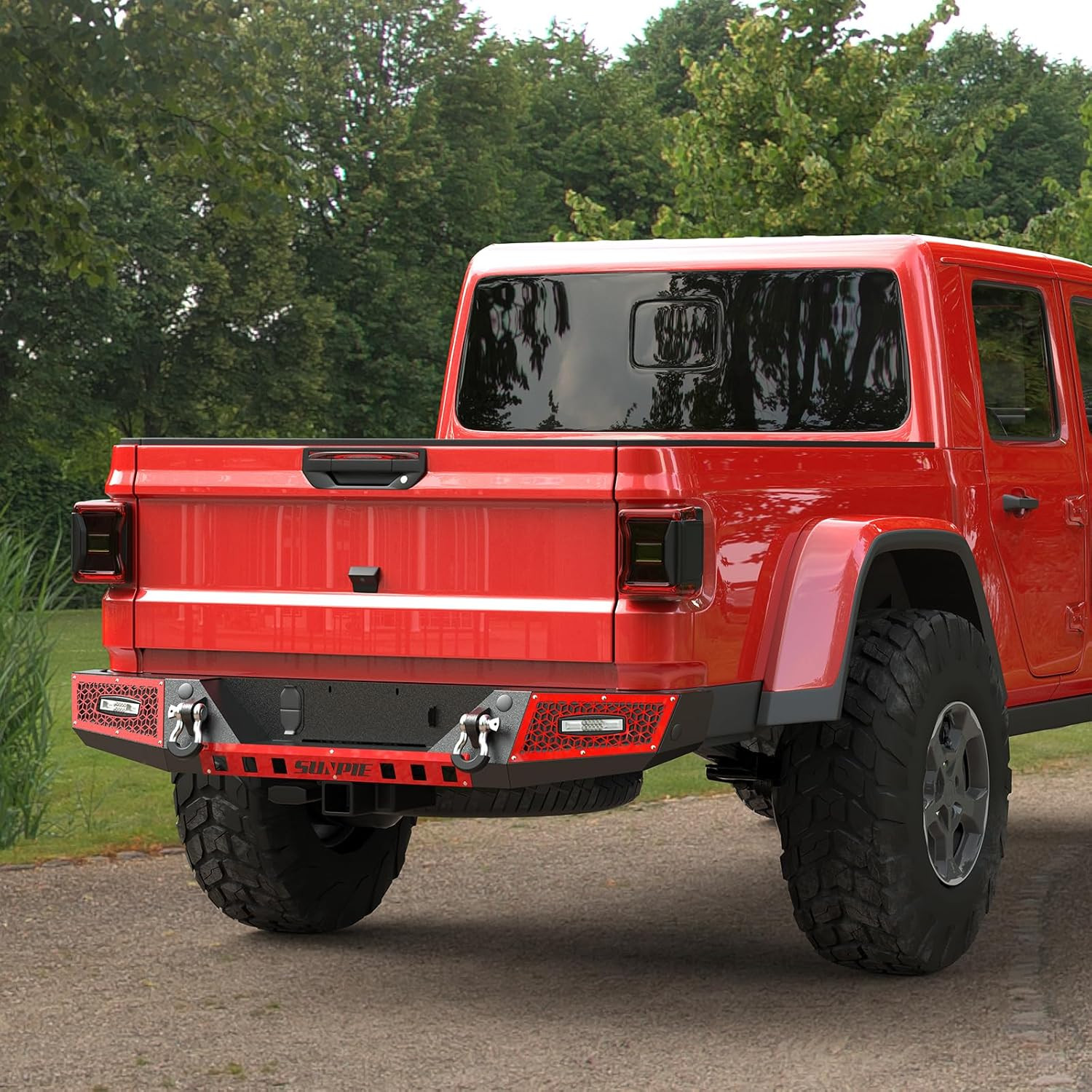Rear Bumper Compatible with Jeep Gladiator JT 2019 2020 2021 2022 2023 2024 2025
