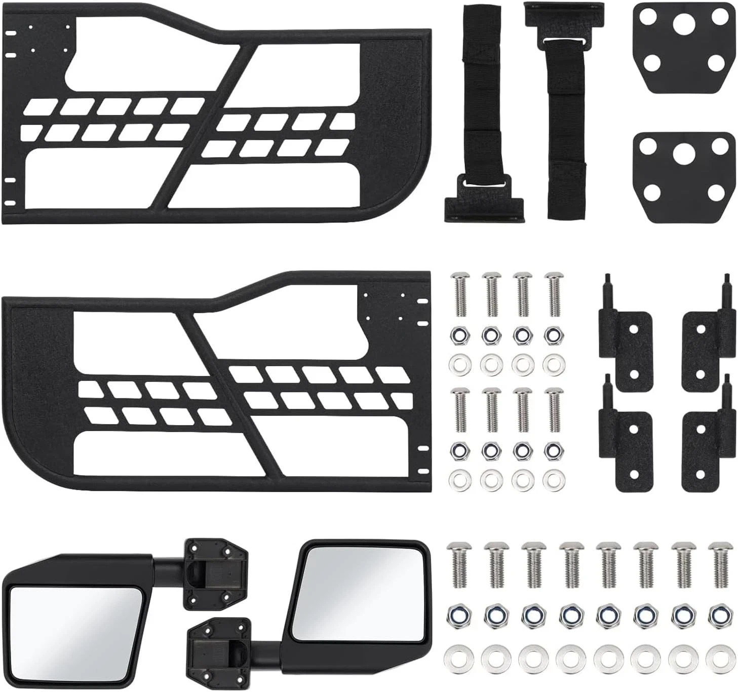 Off Road Tubular Trail Doors with Side View Mirror Compatible with Jeep Wrangler