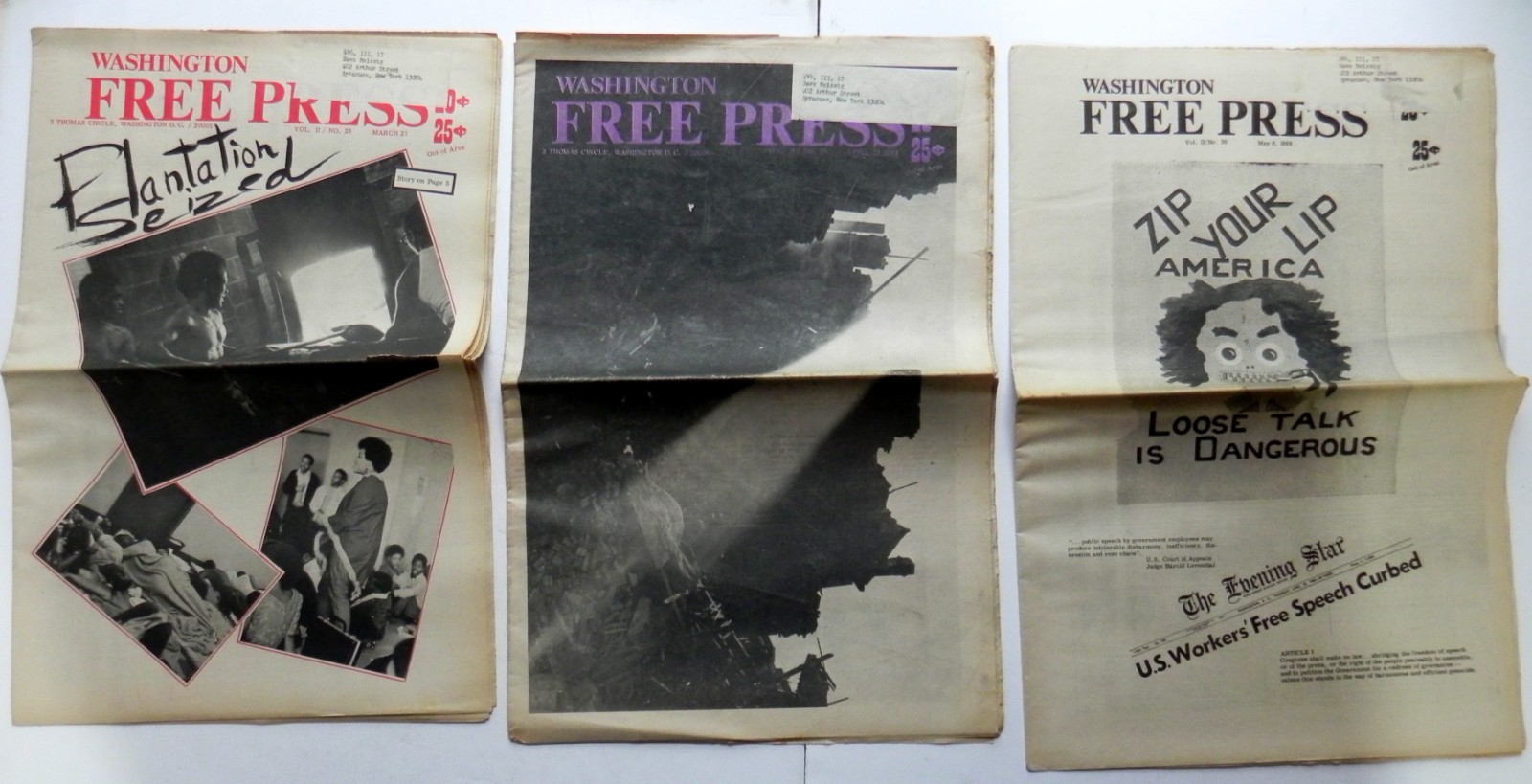 Lot of 38 Issues WASHINGTON DC FREE PRESS 1967-69 Radical Youth Underground USA