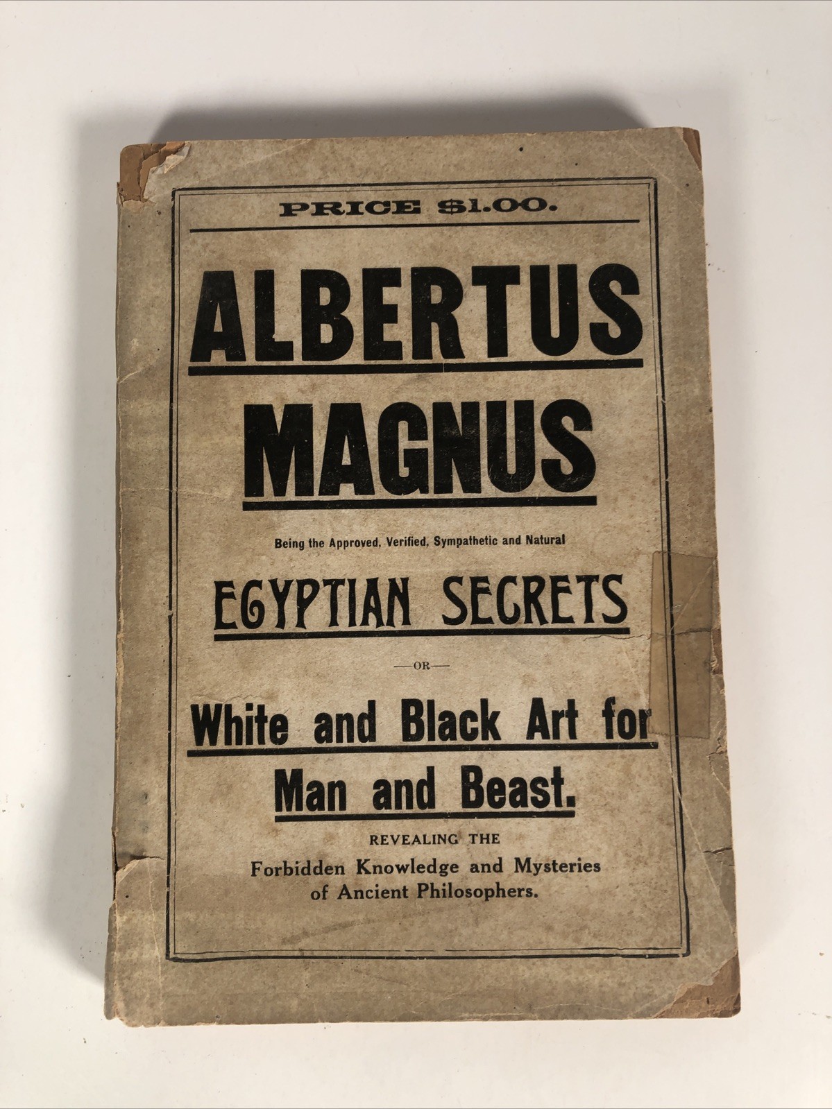 c1900 “ALBERTUS MAGNUS – EGYPTIAN SECRETS or WHITE AND BLACK ART – Occult PB
