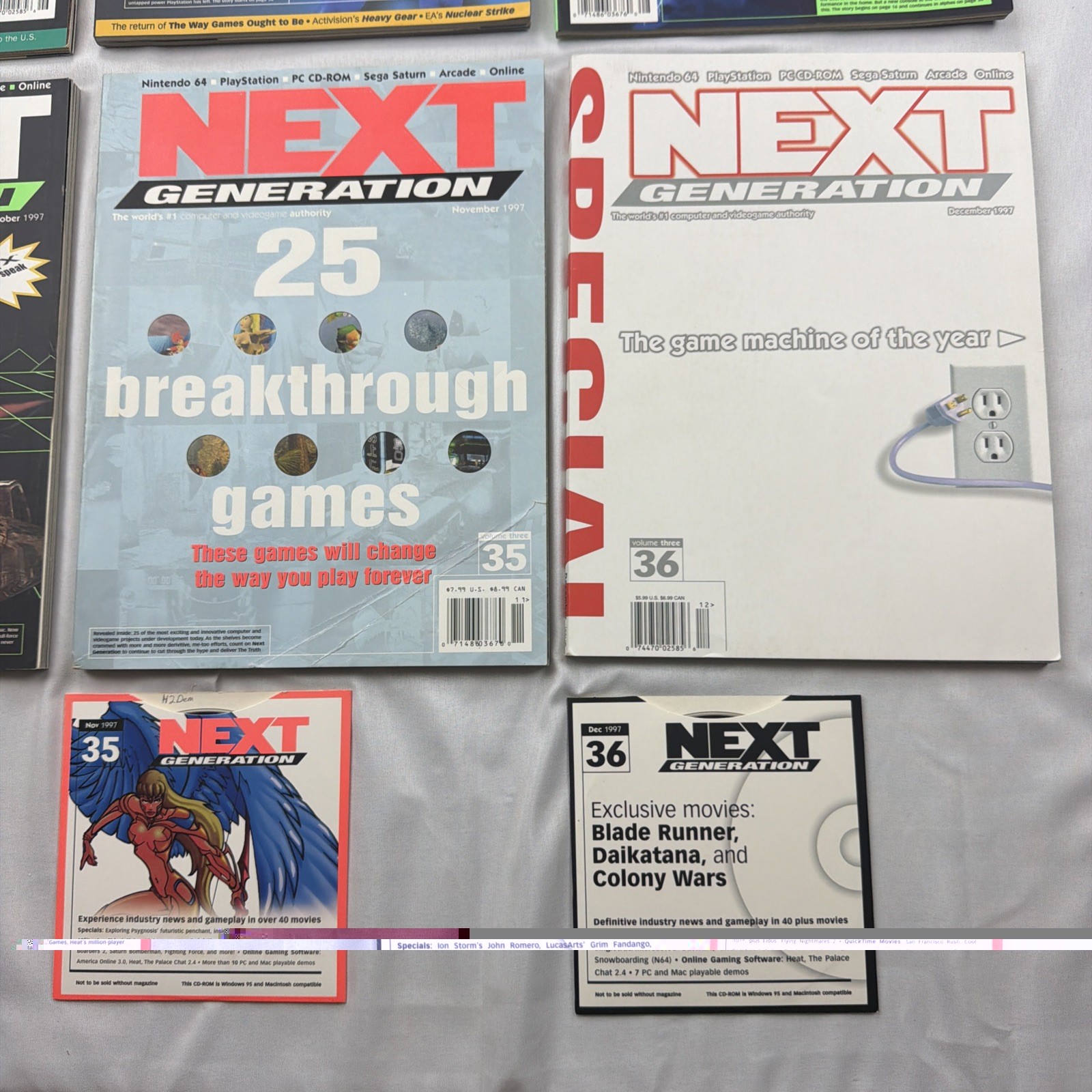 Vintage Next Generation Magazine Lot of 12 Issues 1997, Plus 6 Discs