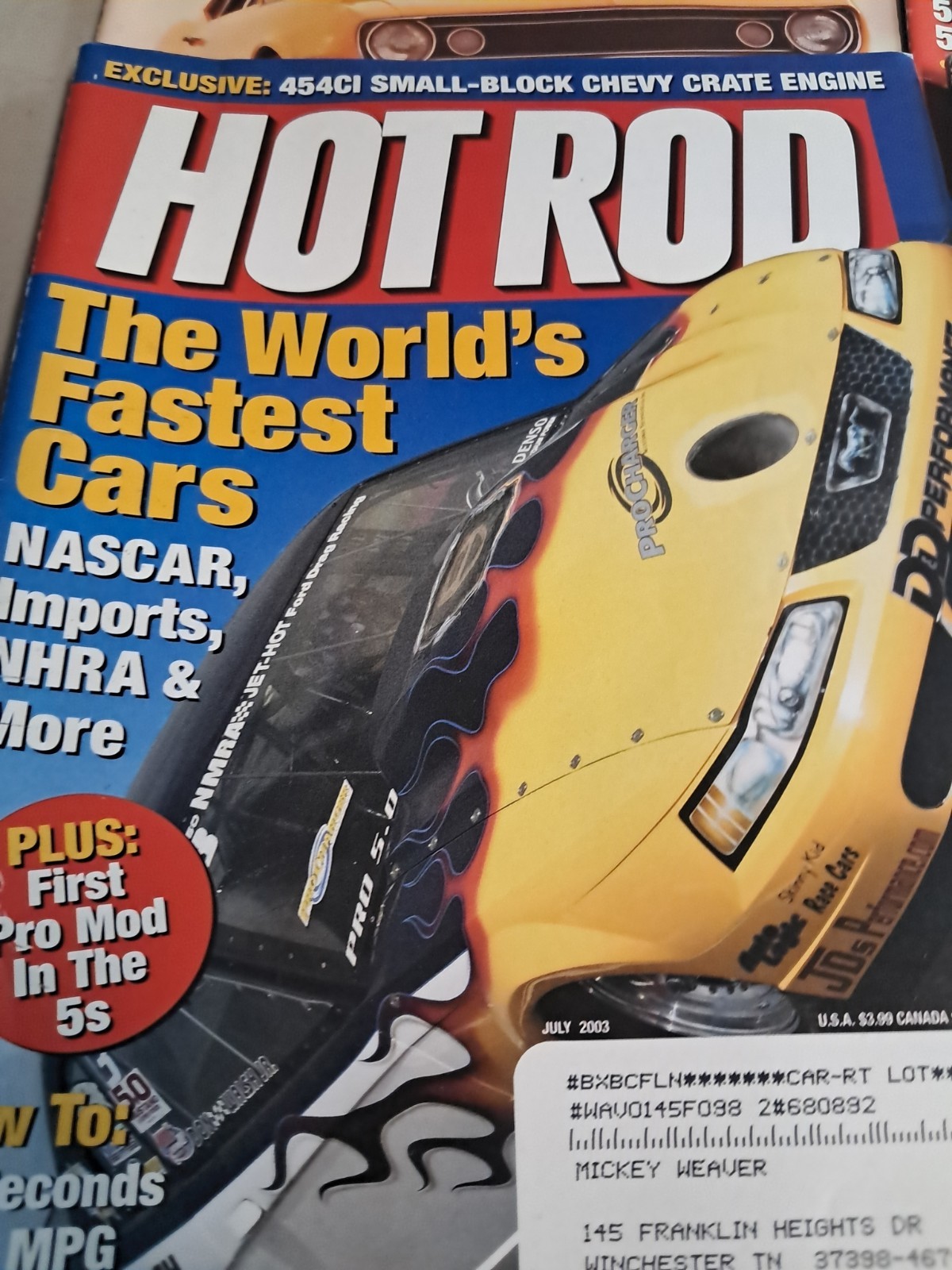 Vtg Lot Of 9 Hot Rod Magazines From 2003