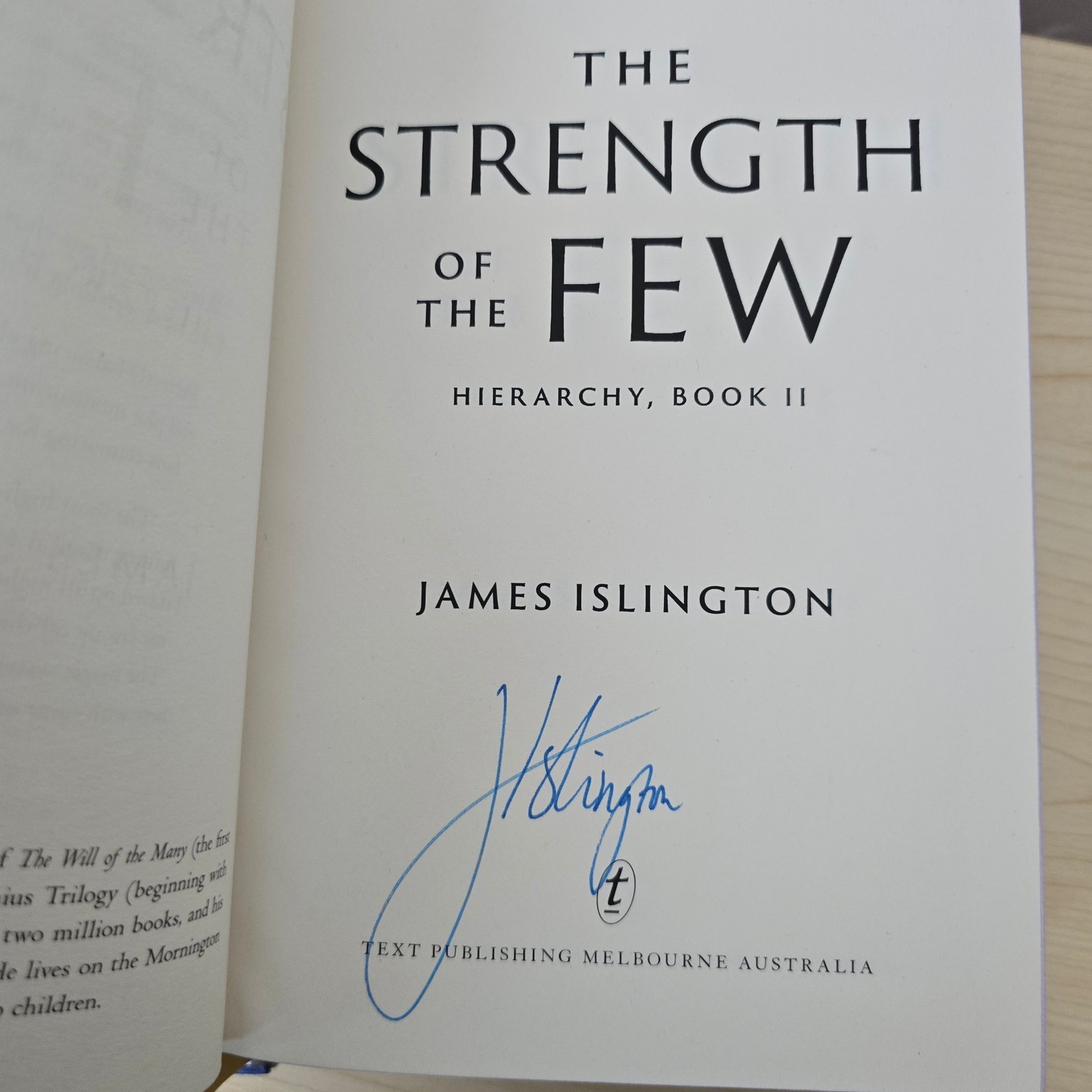 James Islington Hierarchy Signed Hardcover Set Will of the Many Strength of Few