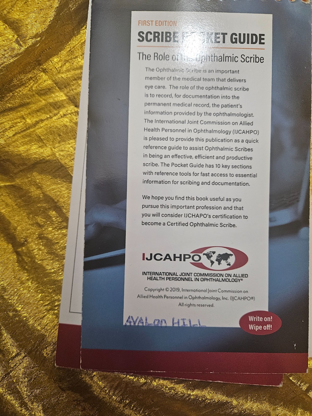 SCRIBE Pocket Guide THE ROLE OF THE OPHTHALMIC SCRIBE First Edition Book (2019)