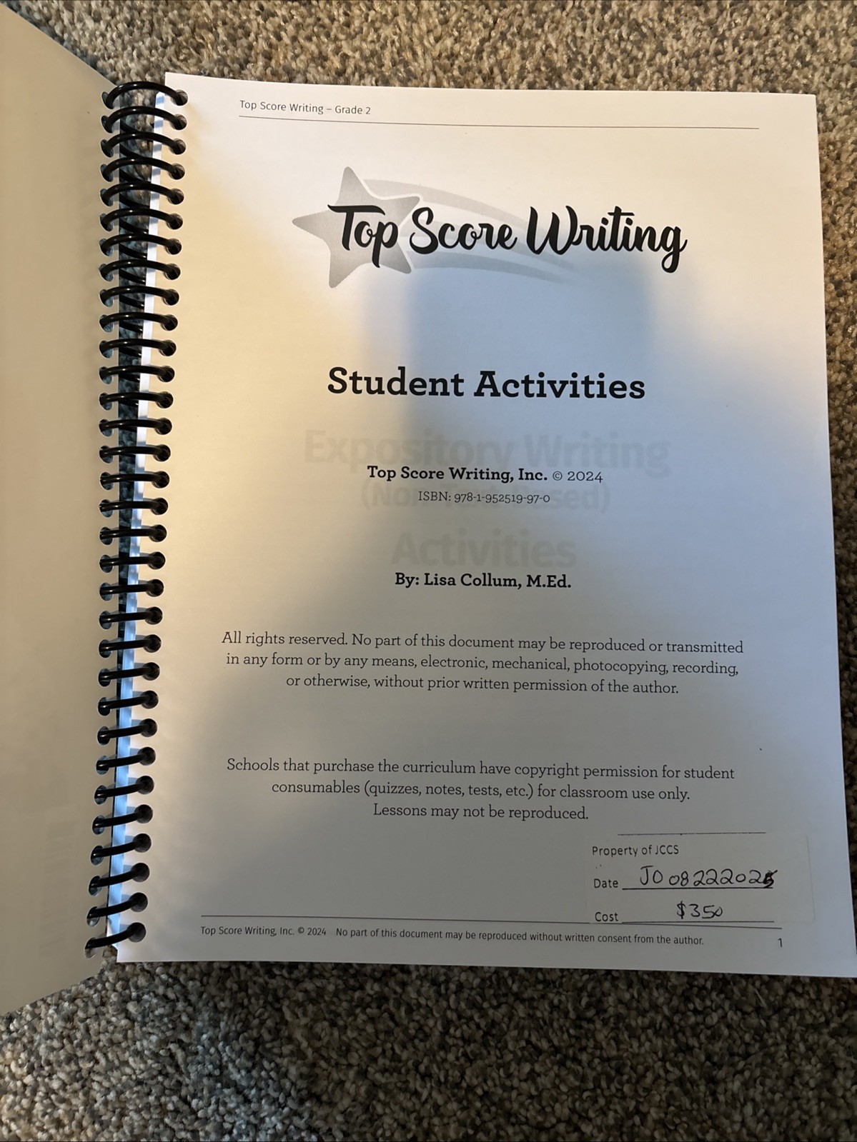 Top Score Writing Grade 2 Student Activities