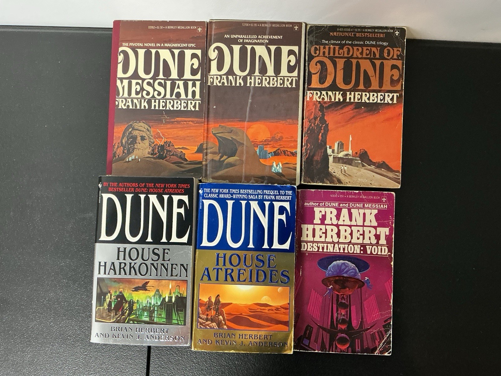 Vintage Lot of 6 Frank Herbert Dune, Destination: Void Sci-Fi Novels