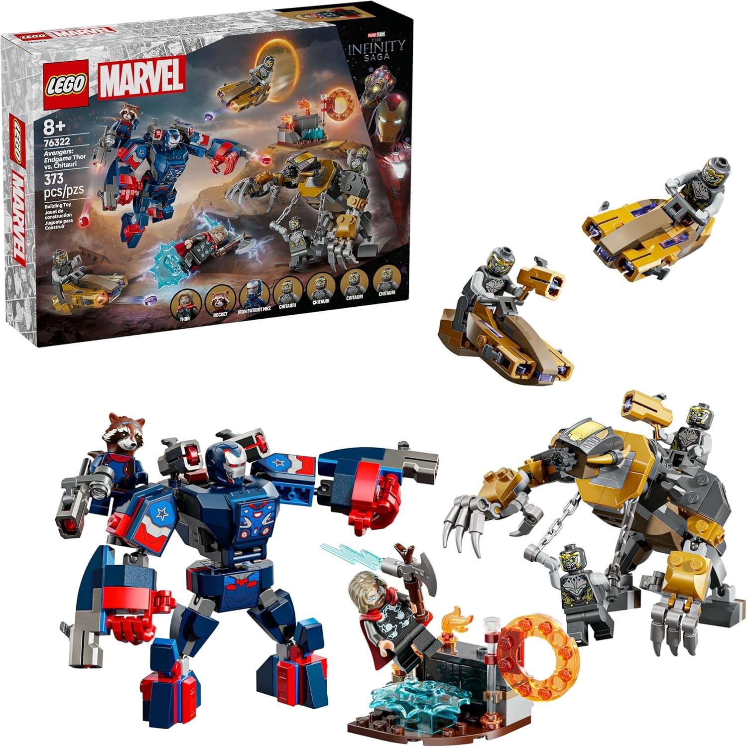 LEGO Marvel Avengers: Endgame Thor vs. Chitauri Complete Set 373 Piece (76322)