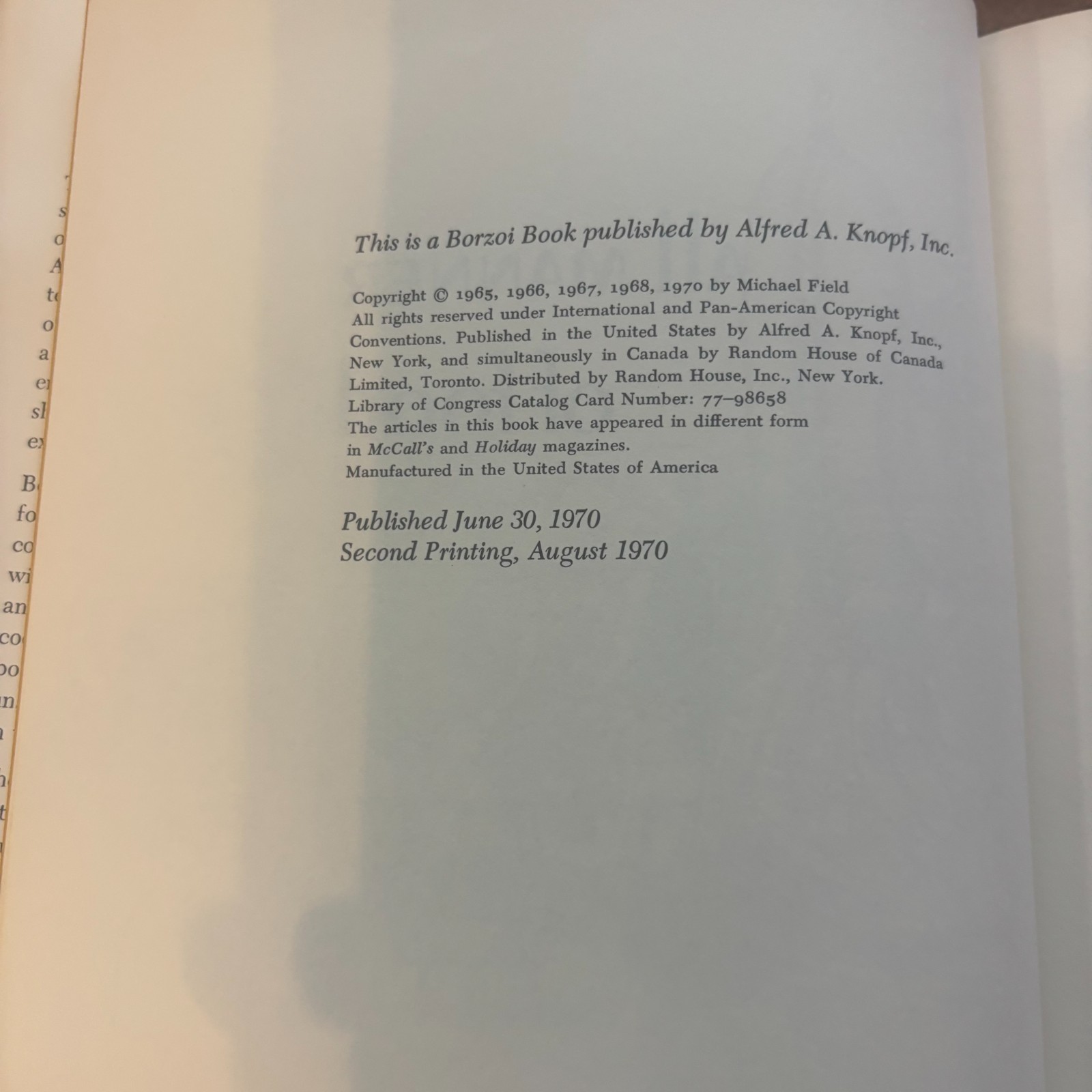 All Manner Of Food by Michael Field HC 1970 2nd Printing 382 Pages